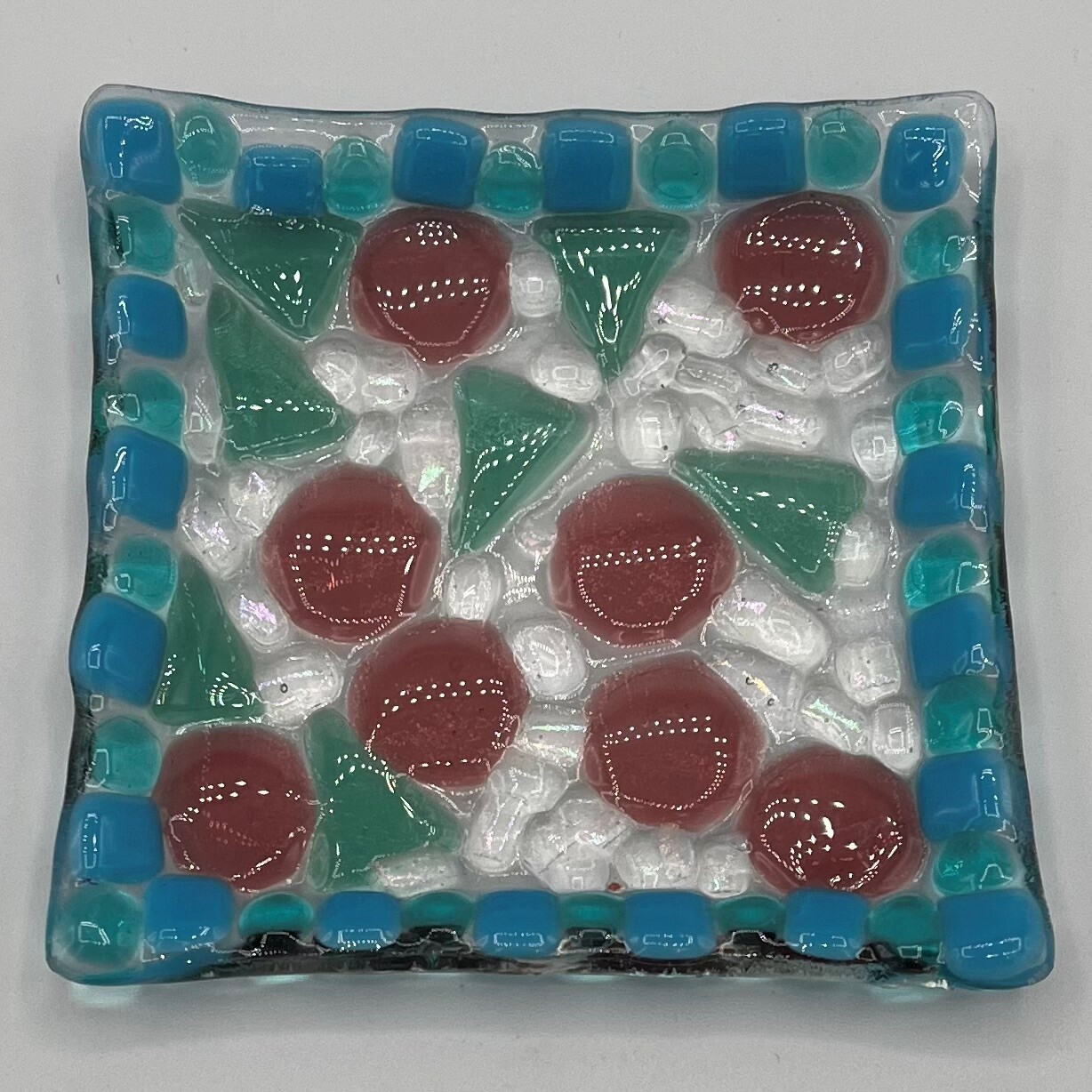 Kara Burgdorf, Fused Glass Dish, Circles and Triangles