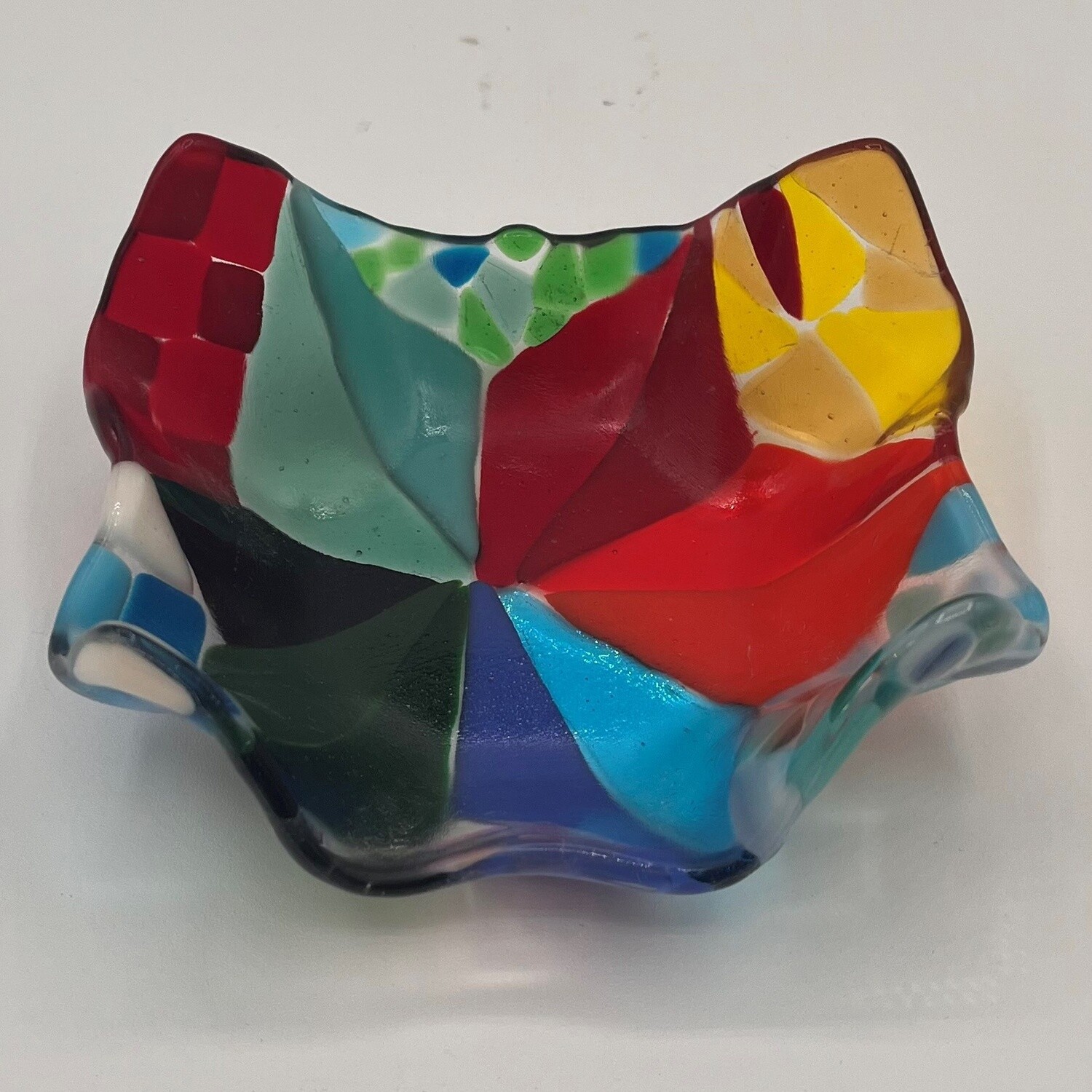 Kaitlin Moser, Fused Glass Drape, Colorful design