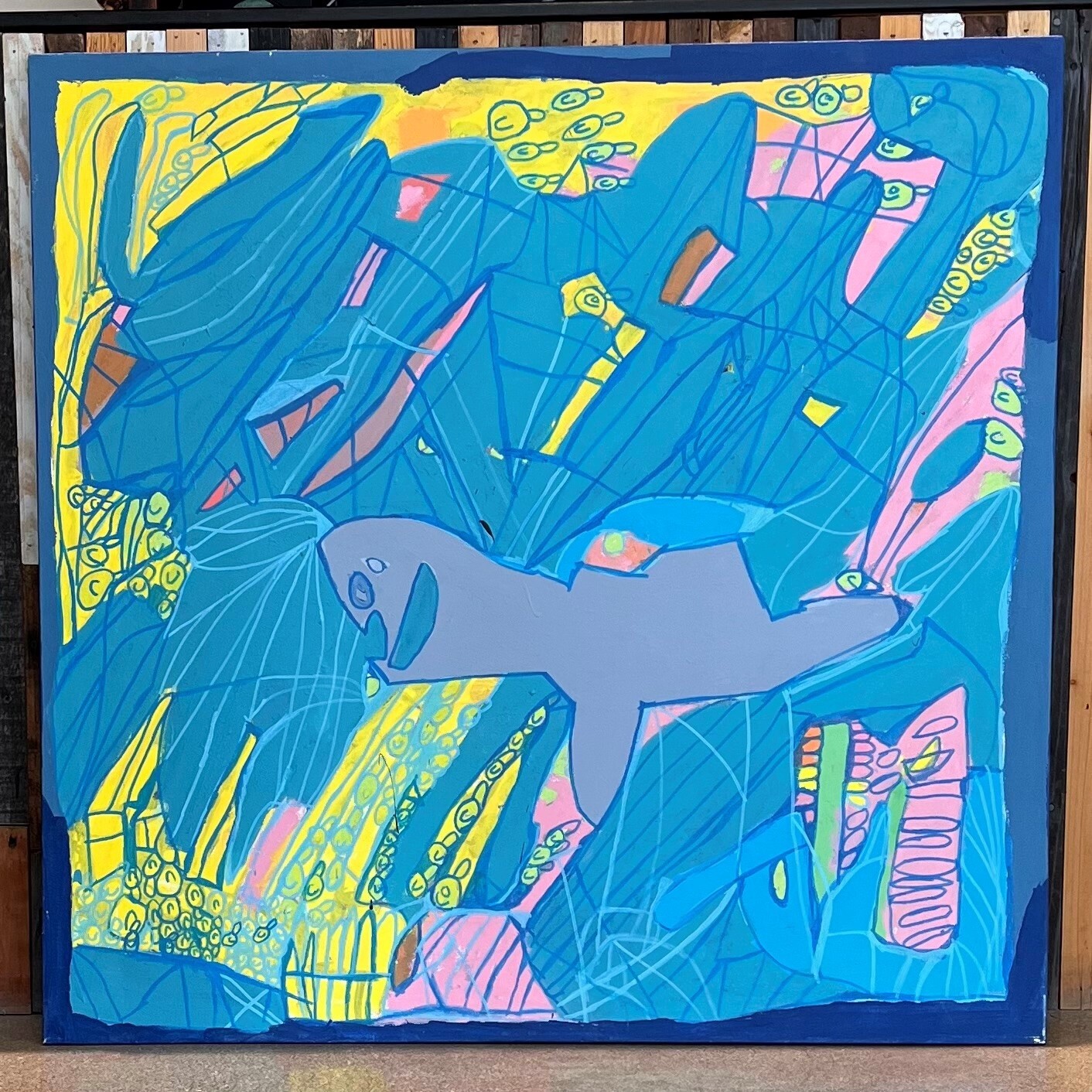 Brett Garrett, Shark Week, Acrylic on Canvas