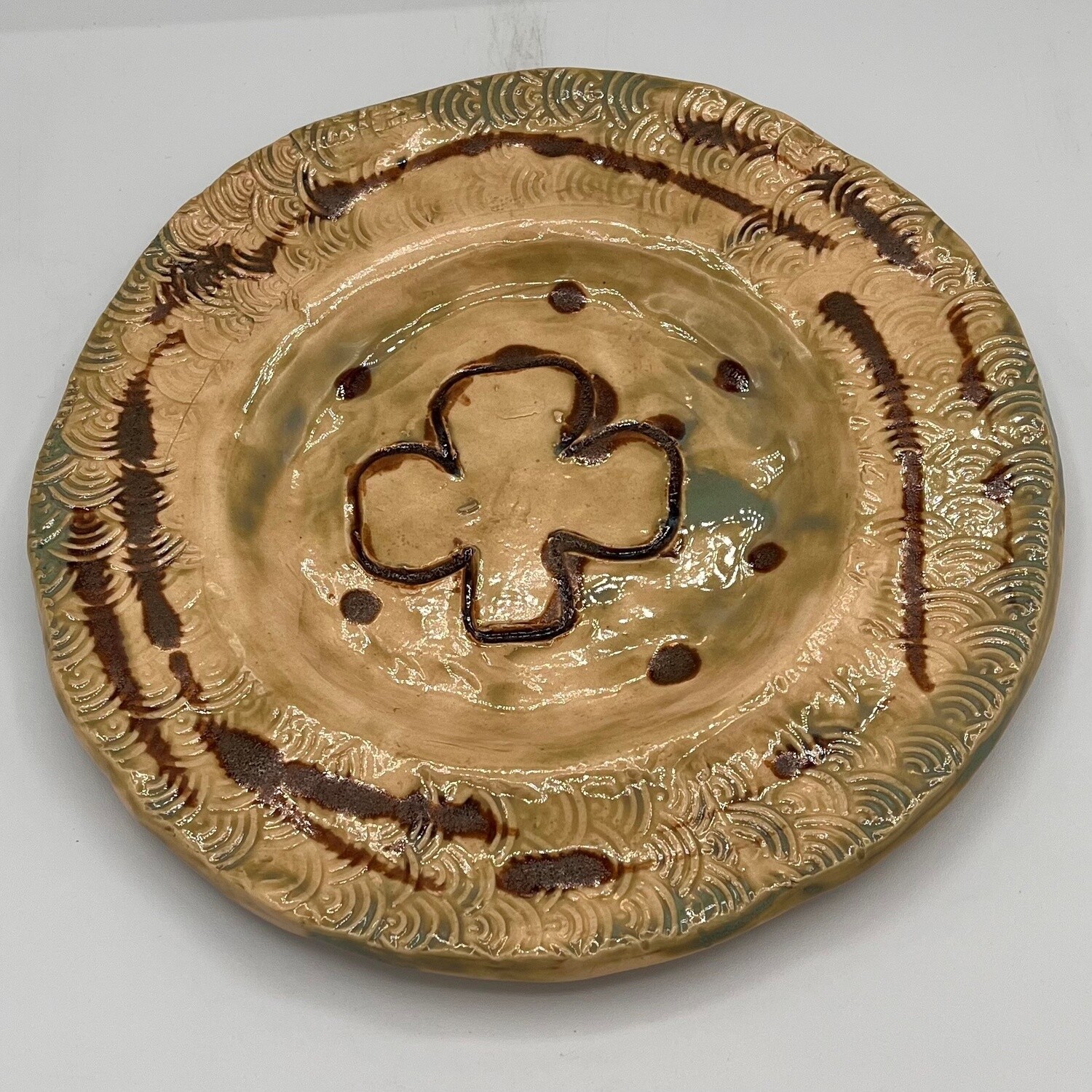 Mallory Miller, Ceramic Plate, Three leaf clover