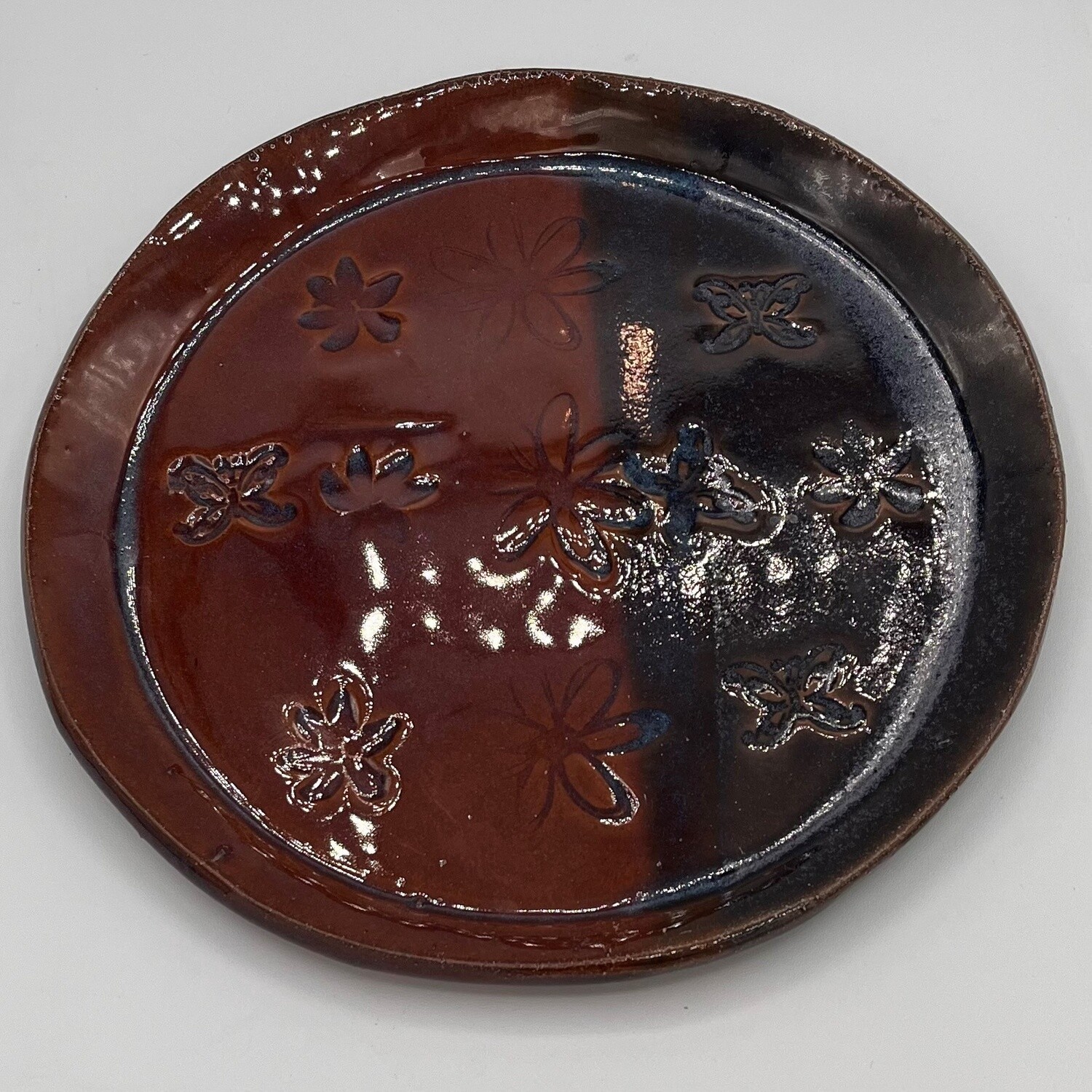 Andrea Walker, Ceramic Plate, Butterflies and Flowers