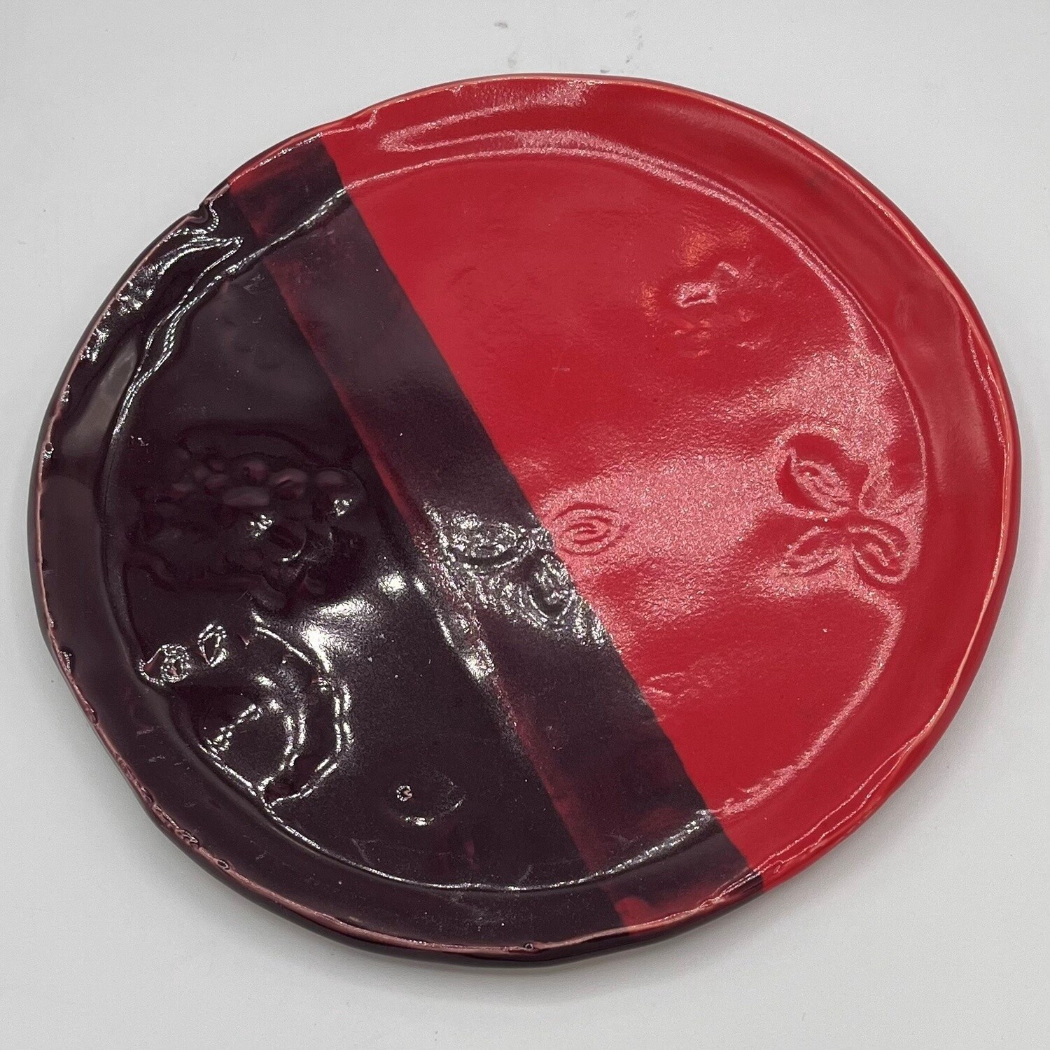 David Campbell, Ceramic Plate, Red and purple