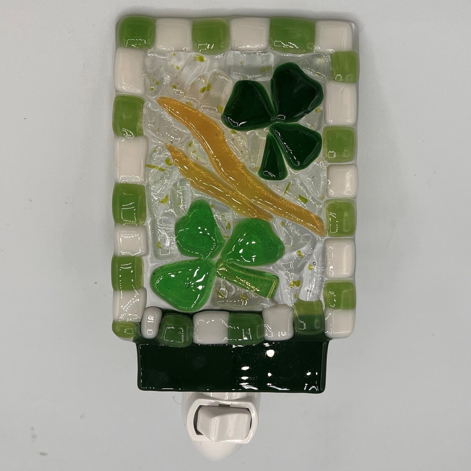 Alphonso Rowe, Fused Glass Nightlight, Three leaf clovers