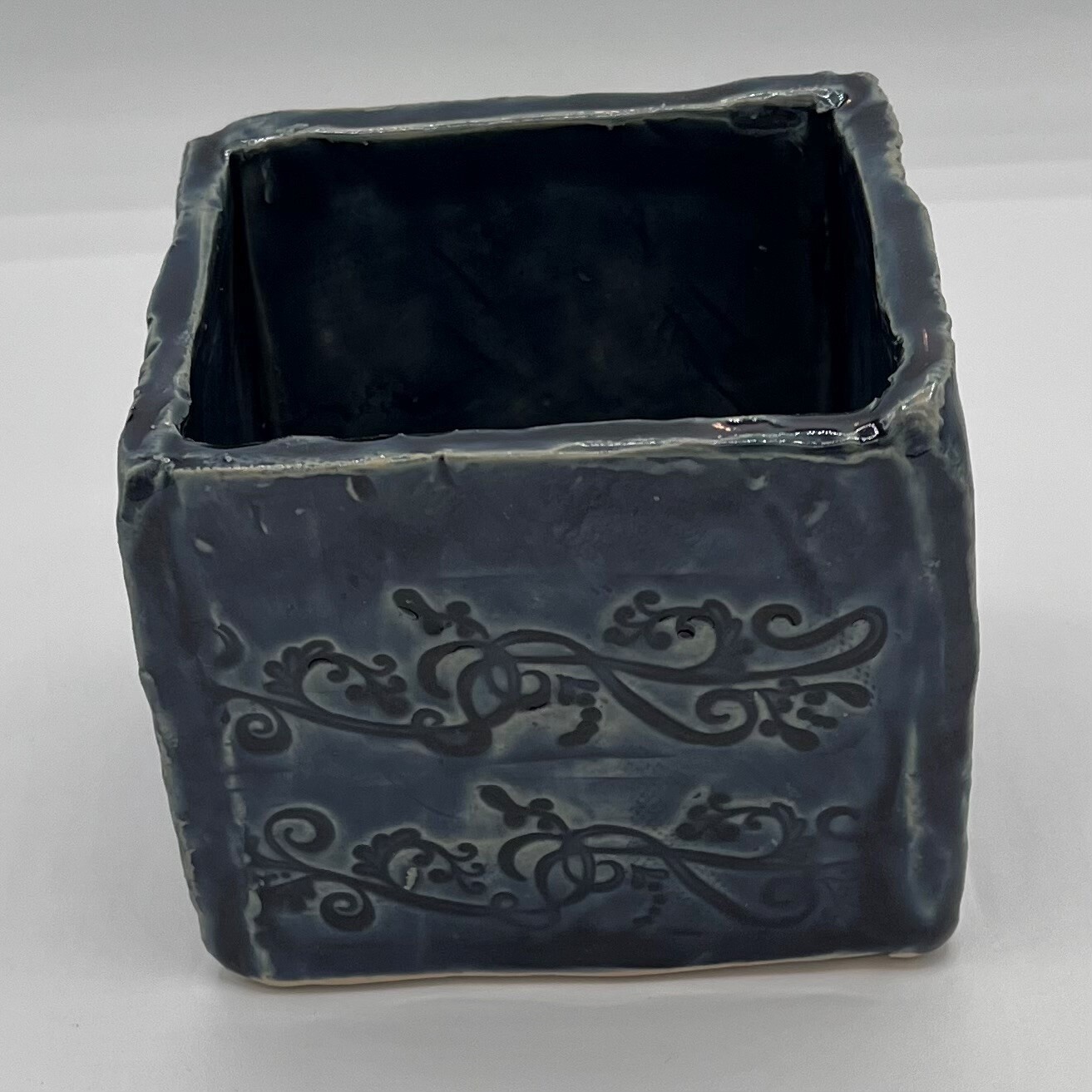 Brett Garrett, Ceramic Candle Holder, Blue design