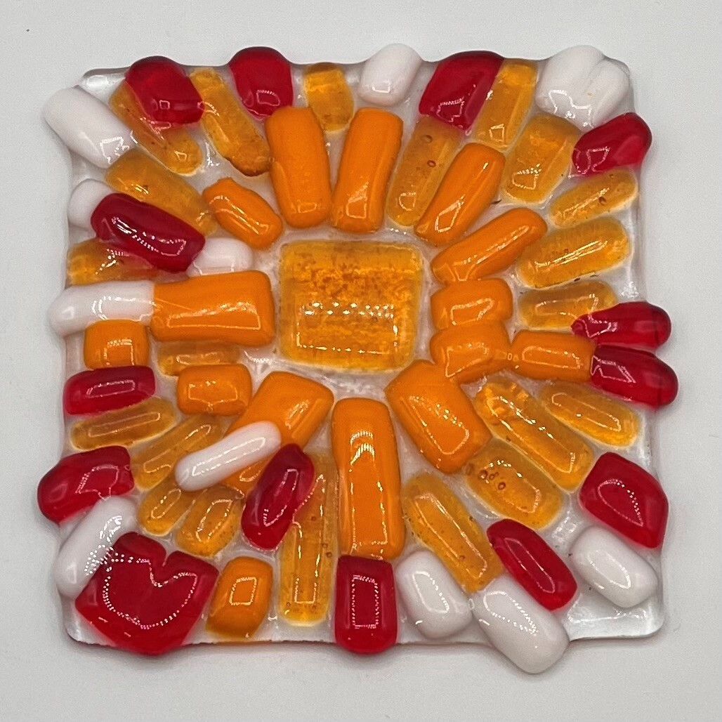 Steve Gall, Orange red and white glass stand piece