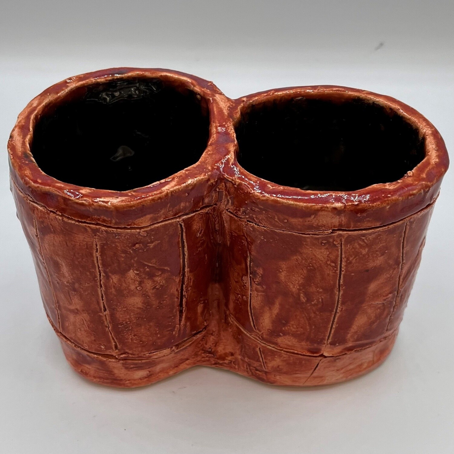 Dionysia Sanchez, Brown double section ceramic vase