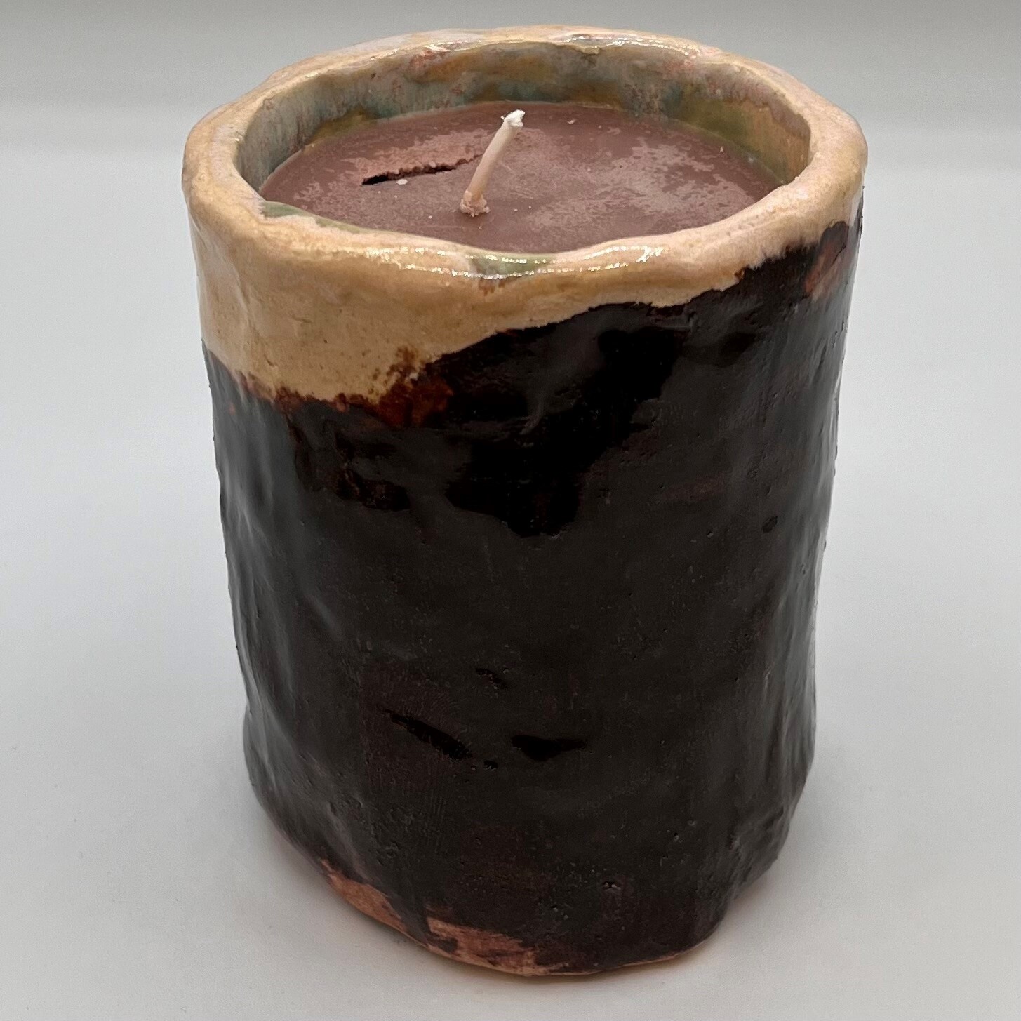 James Egan, Ceramic Brown and White Candle