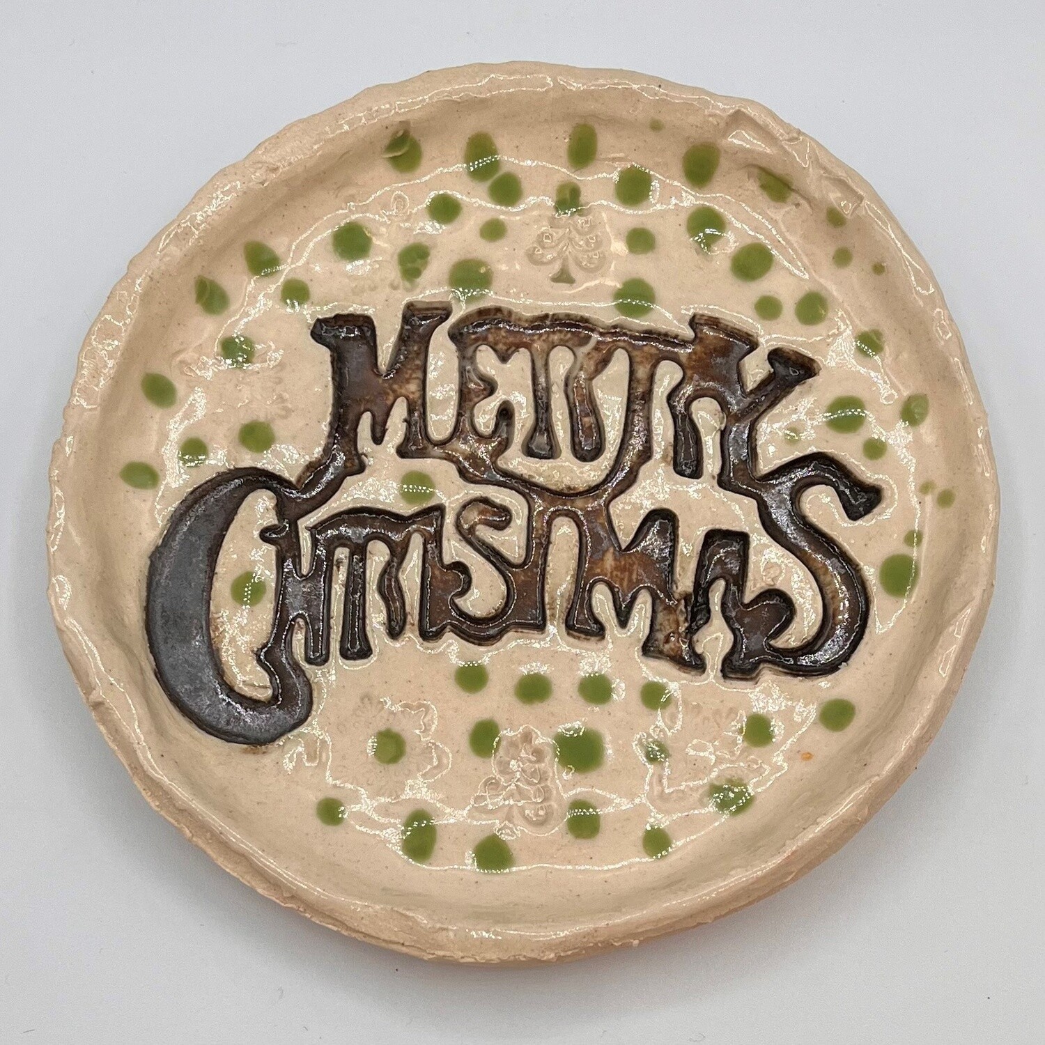 David Smyth, Green and white Christmas design ceramic plate