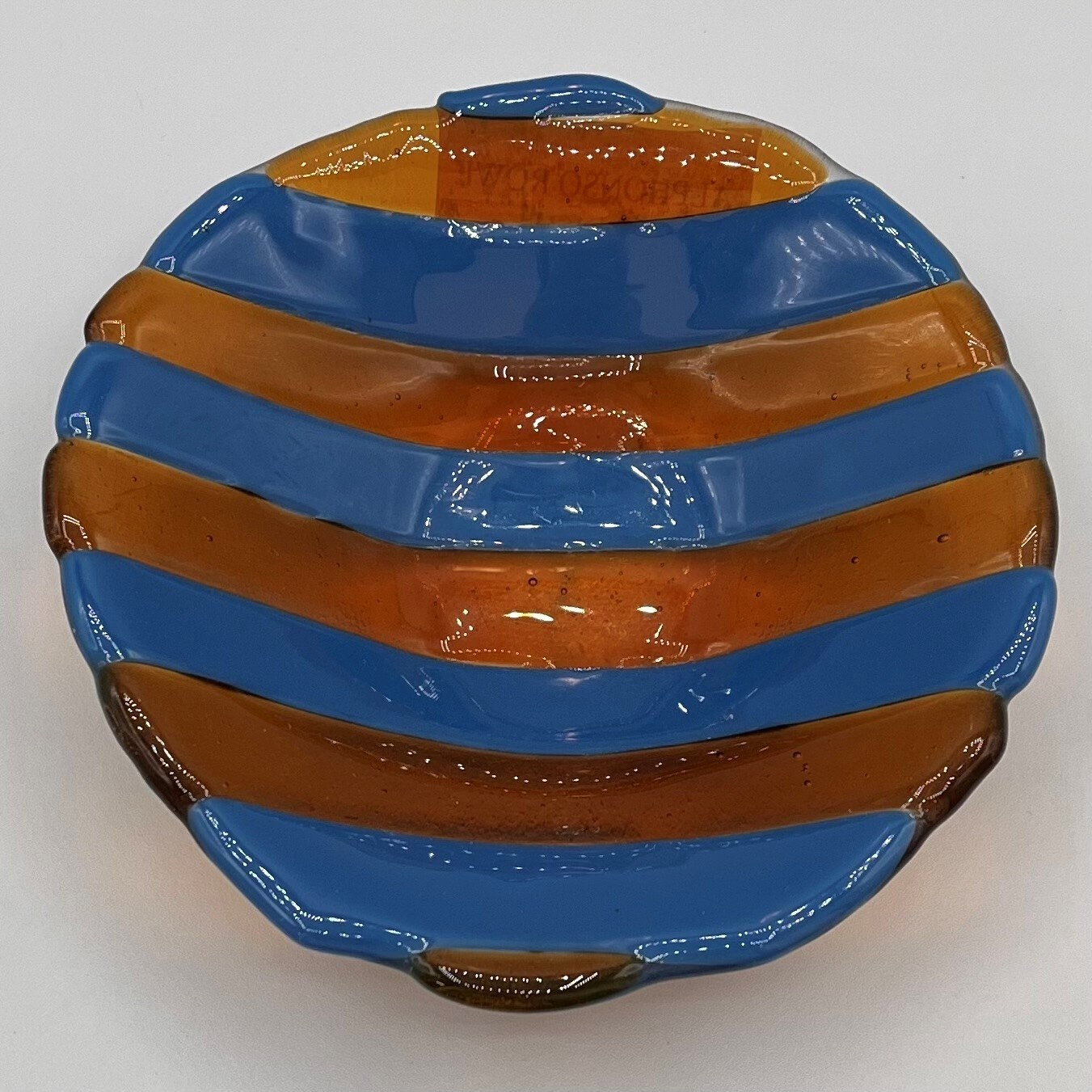 Alphonso Rowe. Dish, Yellow with Blue Stripes
