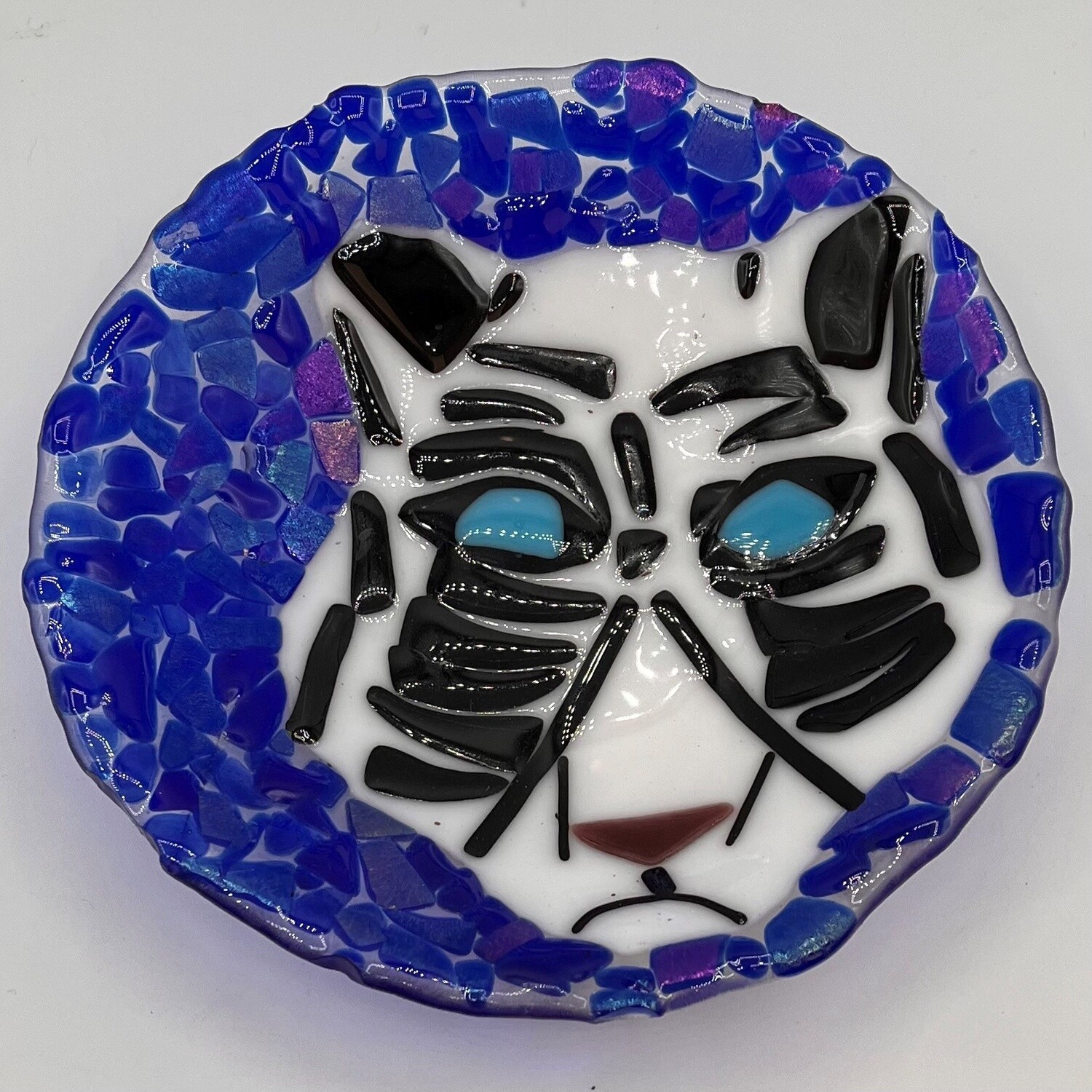 Dionysia Sanchez, Black striped tiger glass bowl