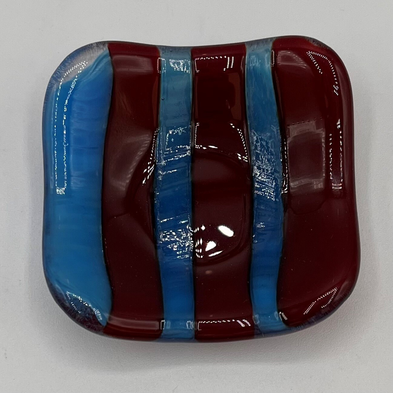 Mark Uczen, Ring Dish, Red &amp; Blue Striped