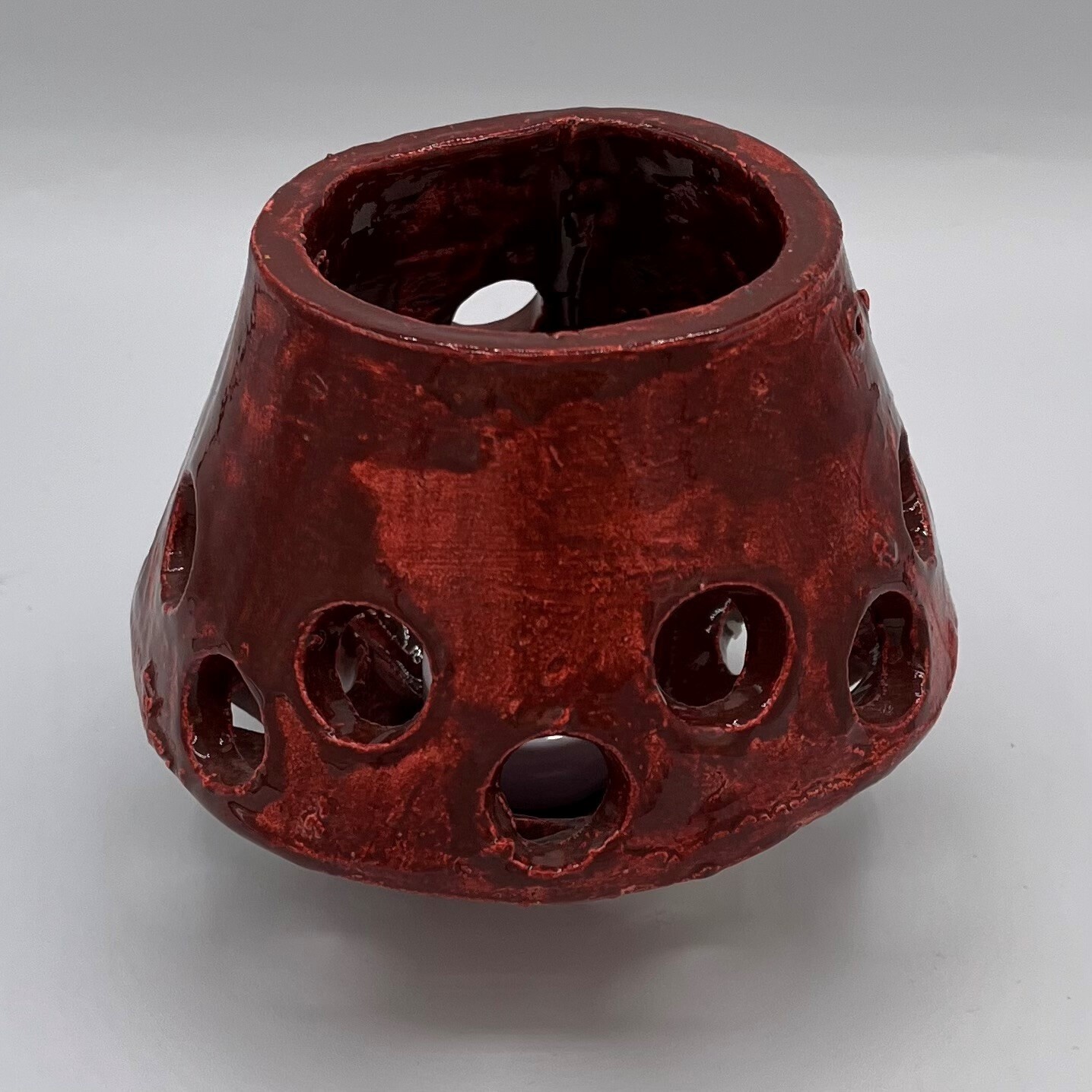 Andrea Walker, Candle Holder, Dark Red