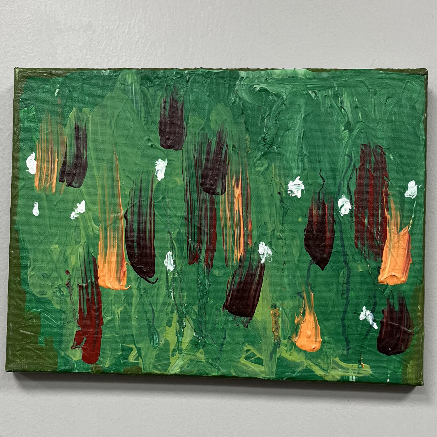 Duane Sparks, Flowers in the Grass, Acrylic on Canvas