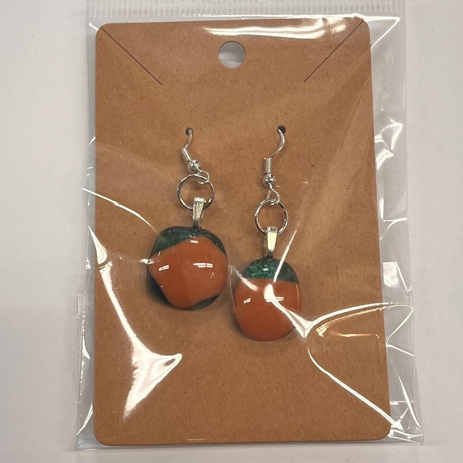 Alphonso Rowe, Green and brown glass earrings