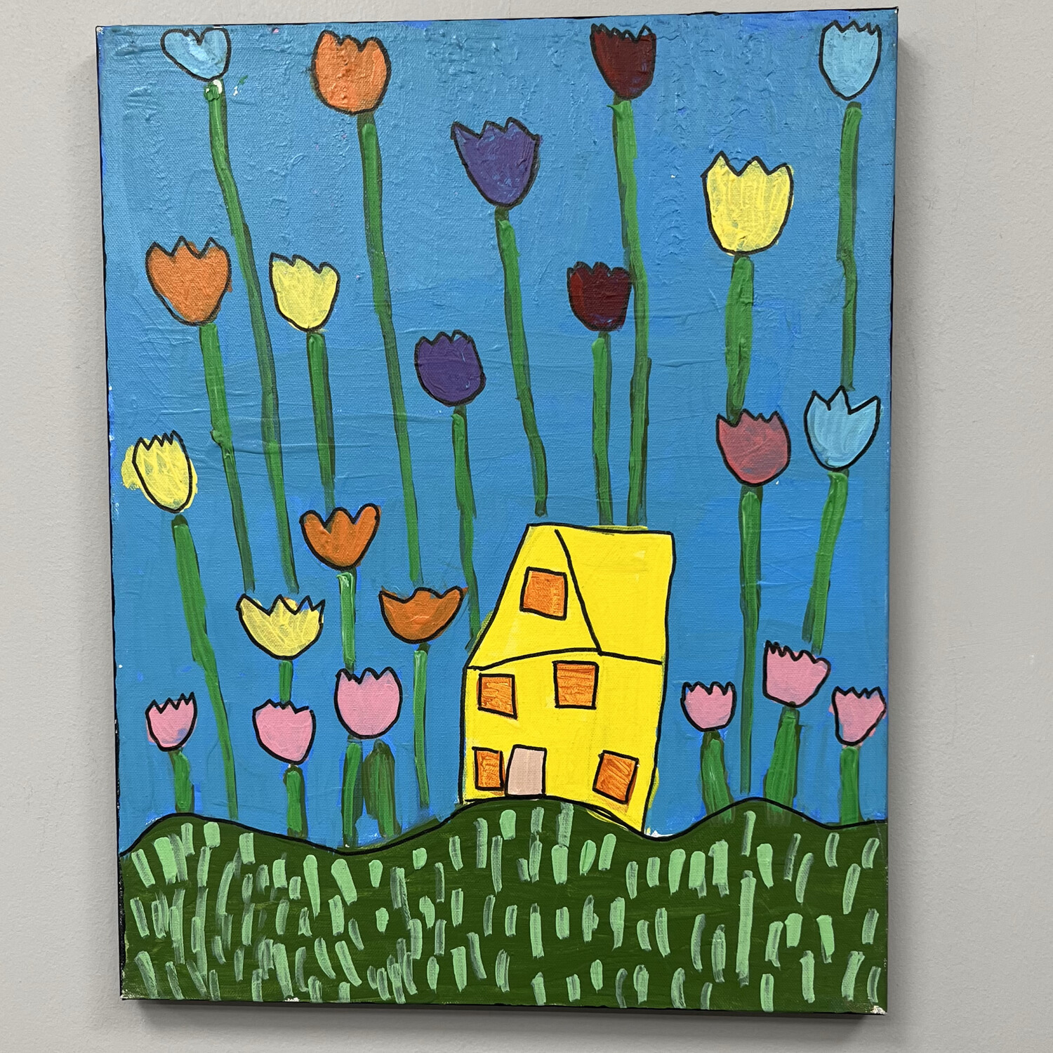 Bobbie Jo Robinson, Tiny House in the Flowers, Acrylic on Canvas