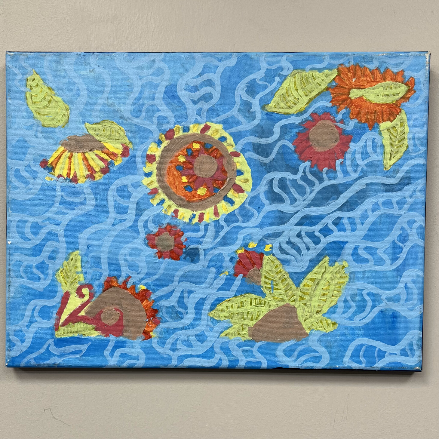 Mallory Miller, Hues of Blue, Acrylic on Canvas
