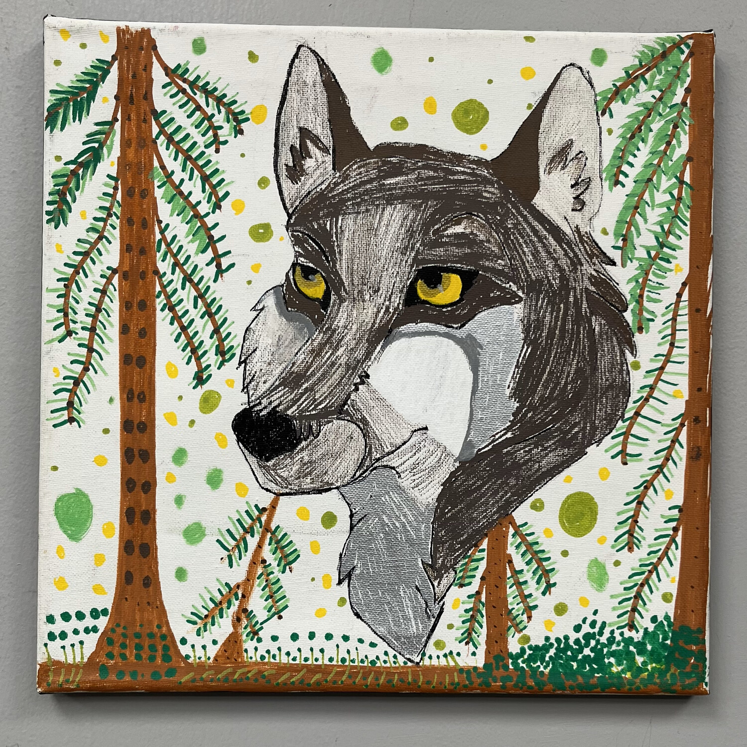 Andrea Walker, Acrylic on Canvas, &#39;The Wolf Jacob in the Woods&#39;