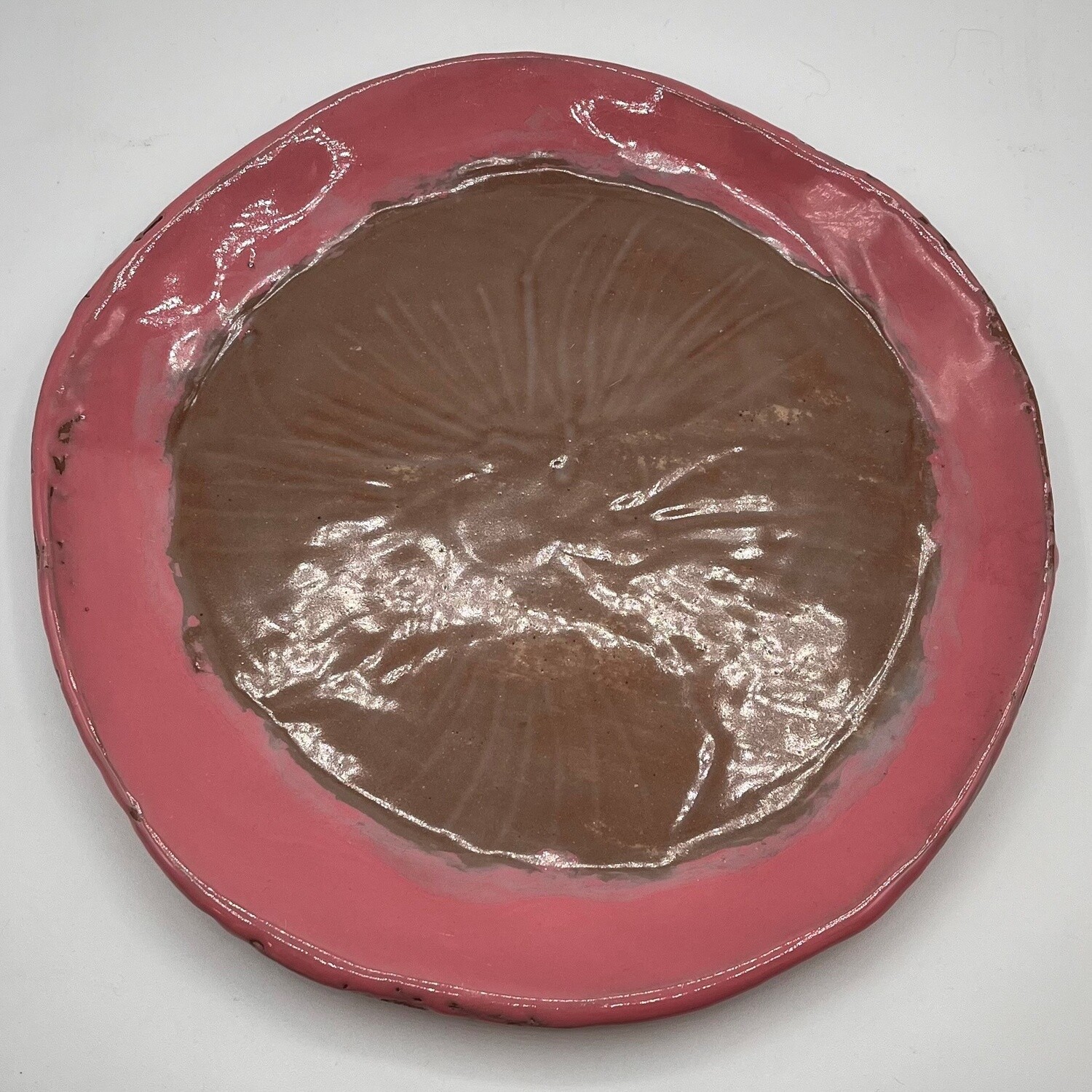 James Egan, Pink Rimmed Flower, Ceramic Plate