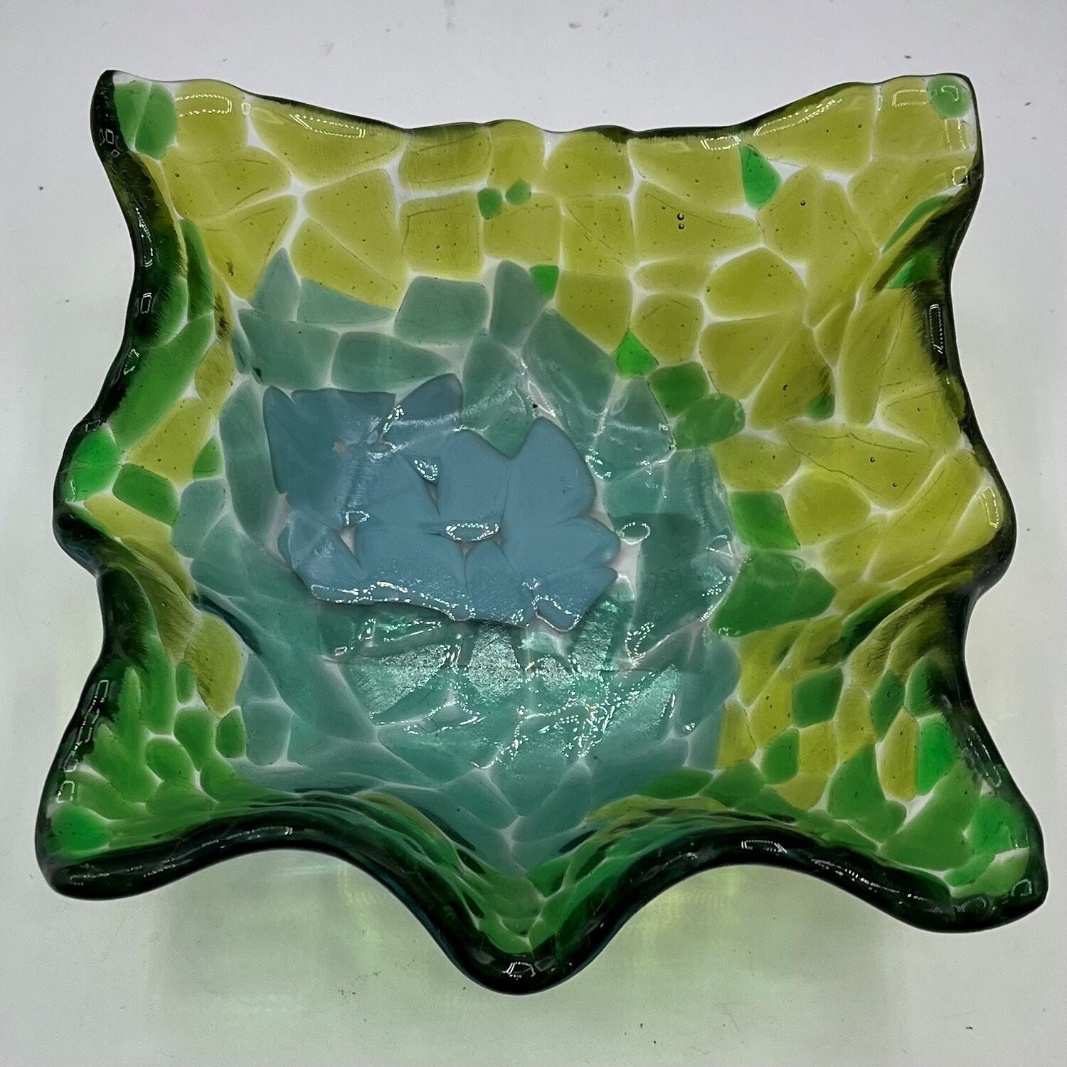 James Egan, Green and blue glass dish