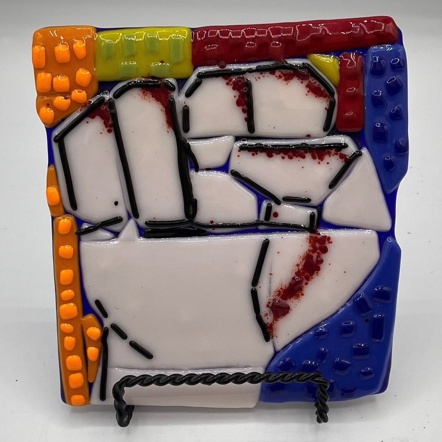 Duane Sparks, Colorful fist glass stand piece