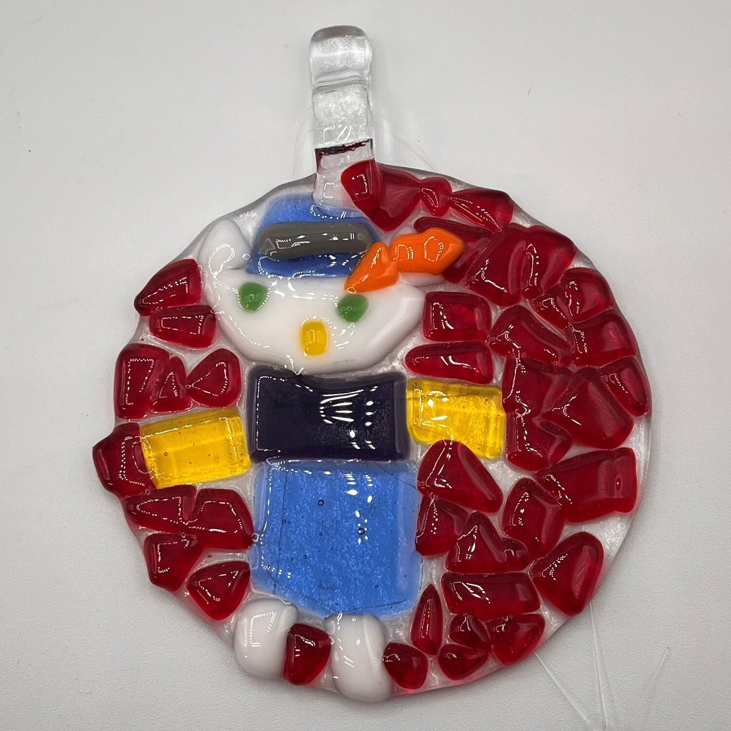 Mary Phifer, Sun Catcher, White Kitty with Blue Hat