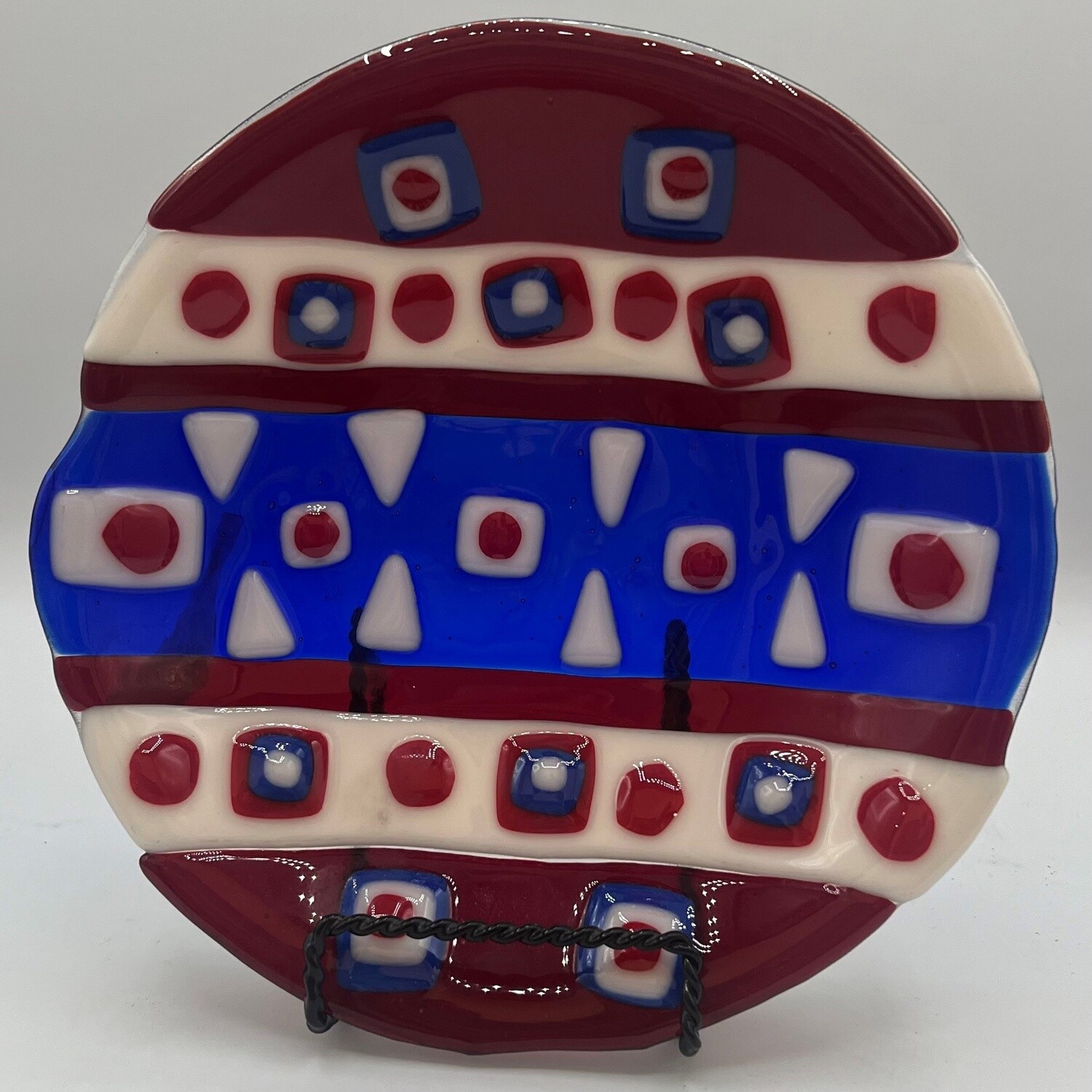 Allison Davis, Round Dish, Red/White/Blue