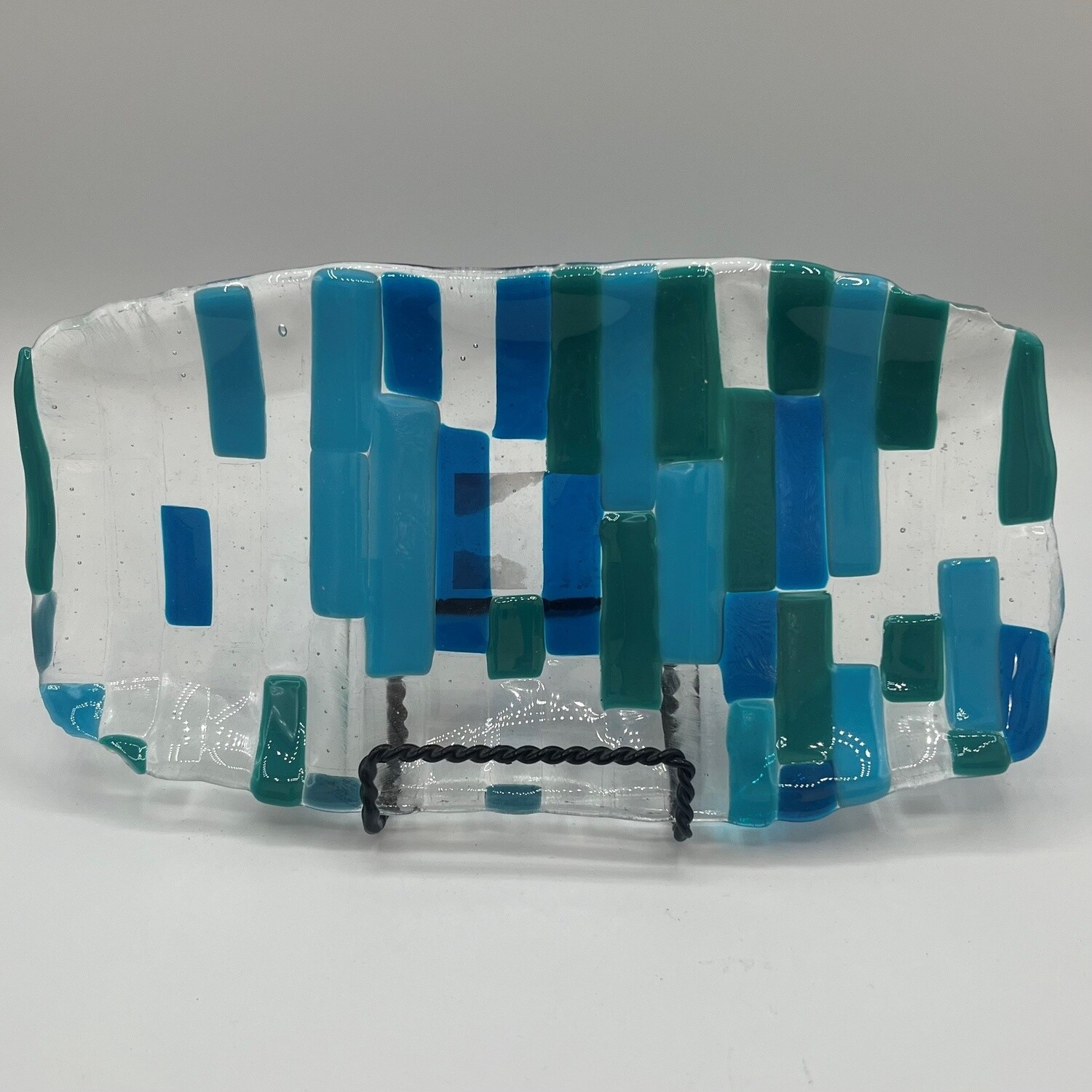 Duane Sparks, Tri-section blue glass dish