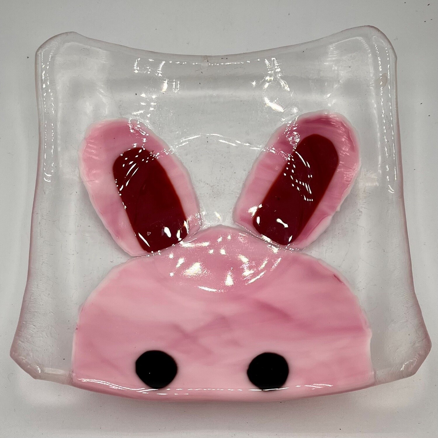 Studio, Square Glass Dish, Rabbit