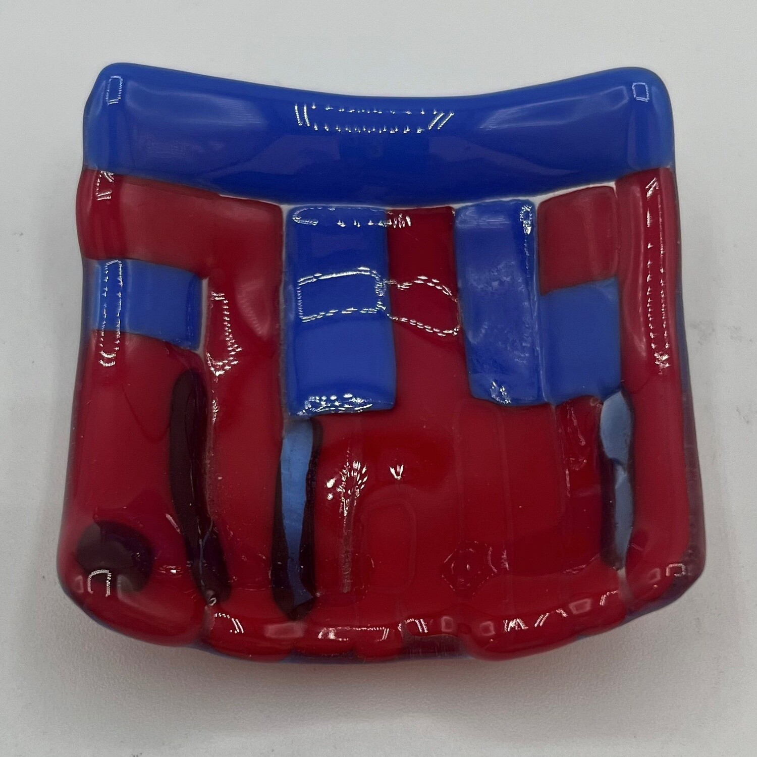 Steve Gall, Red Blue Abstract, Ring Dish