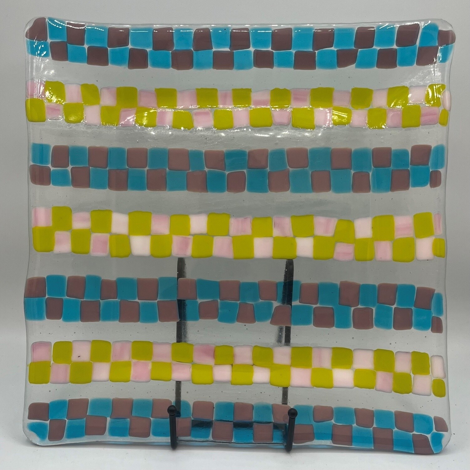 Jody Mann, Square Platter, Pink/Blue/Lime