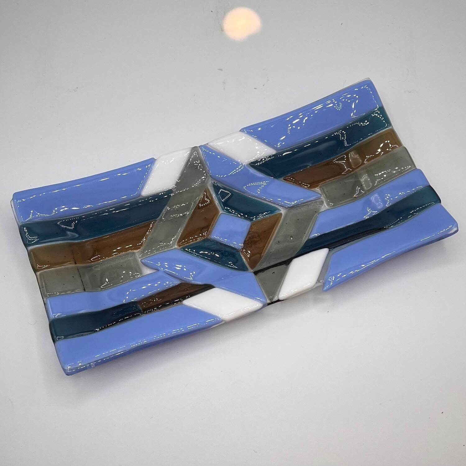 David Patrick, Blue, brown and white glass dish