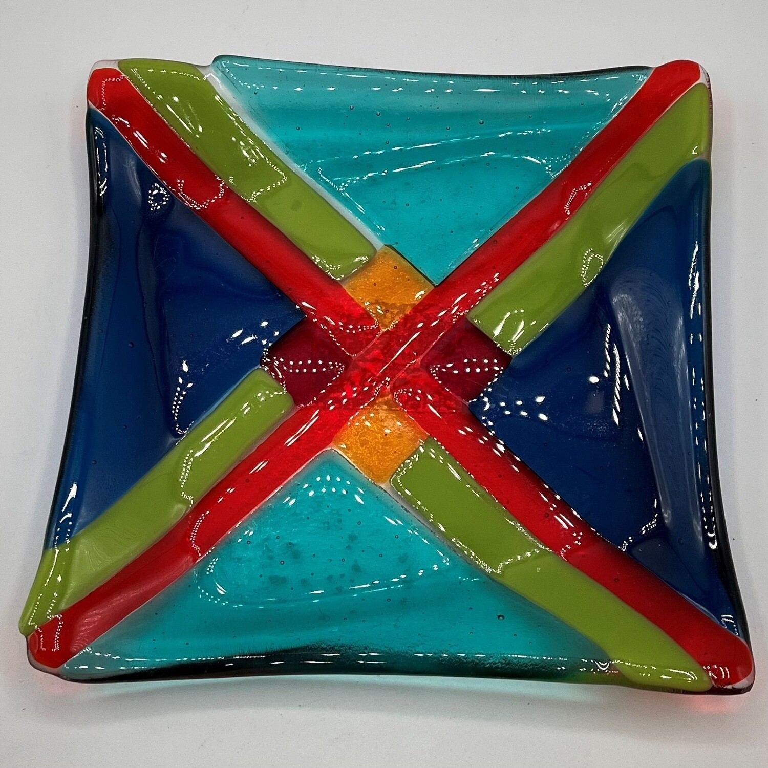 Duane Sparks, Colorful lines glass dish