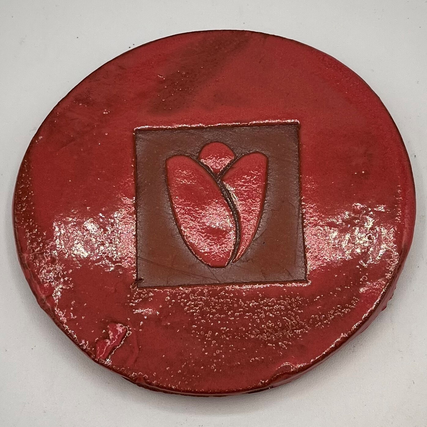 Katie Albers, Red rose ceramic coaster