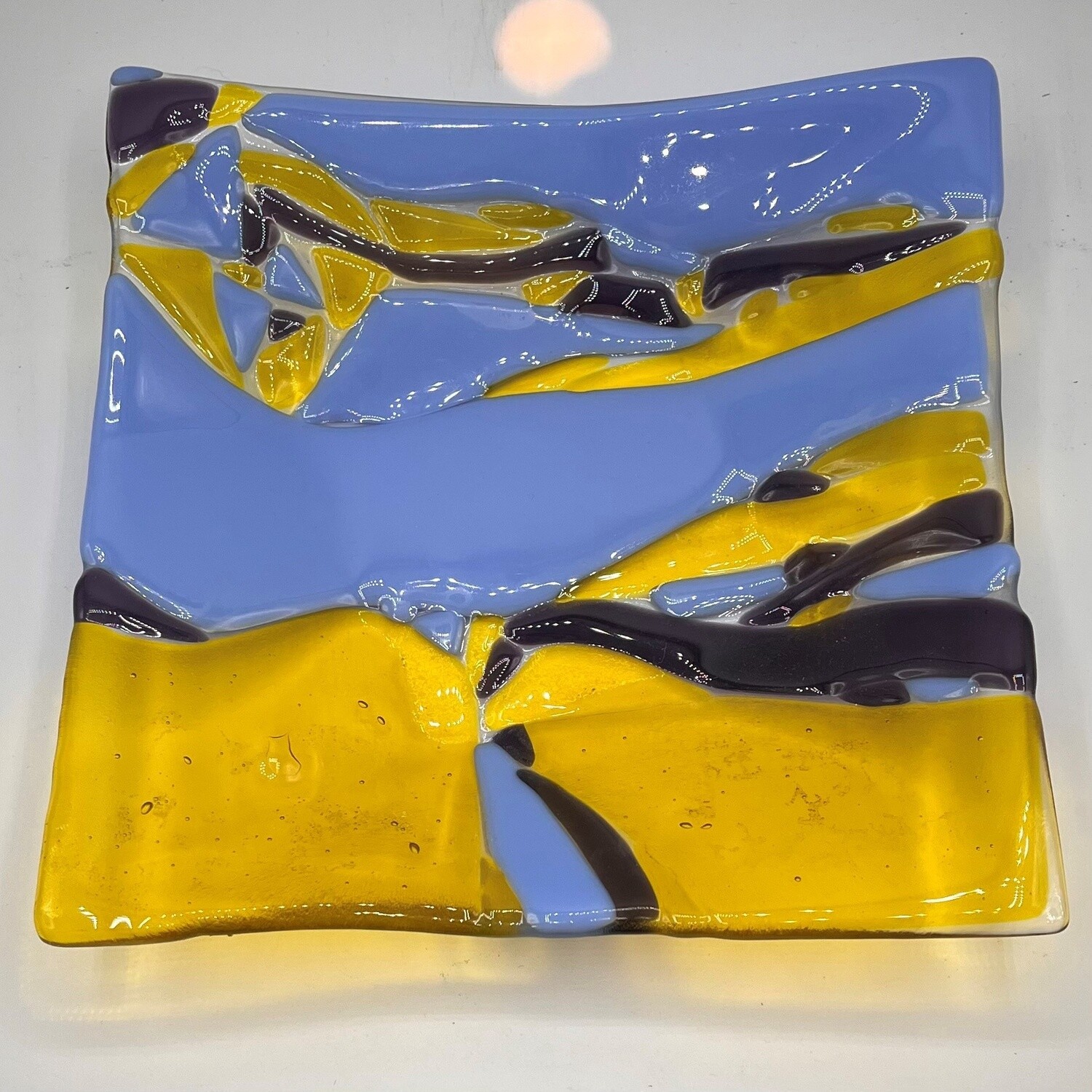 Studio, Blue and Yellow glass dish