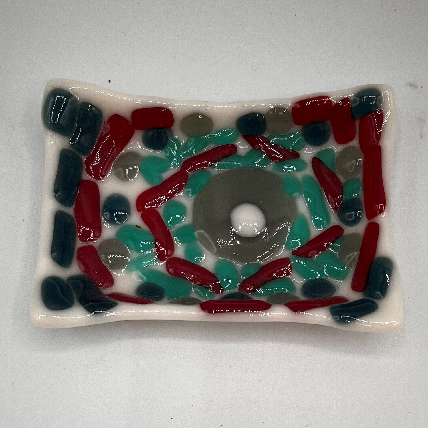 Studio, Soap Dish, Teal &amp; Red Spots