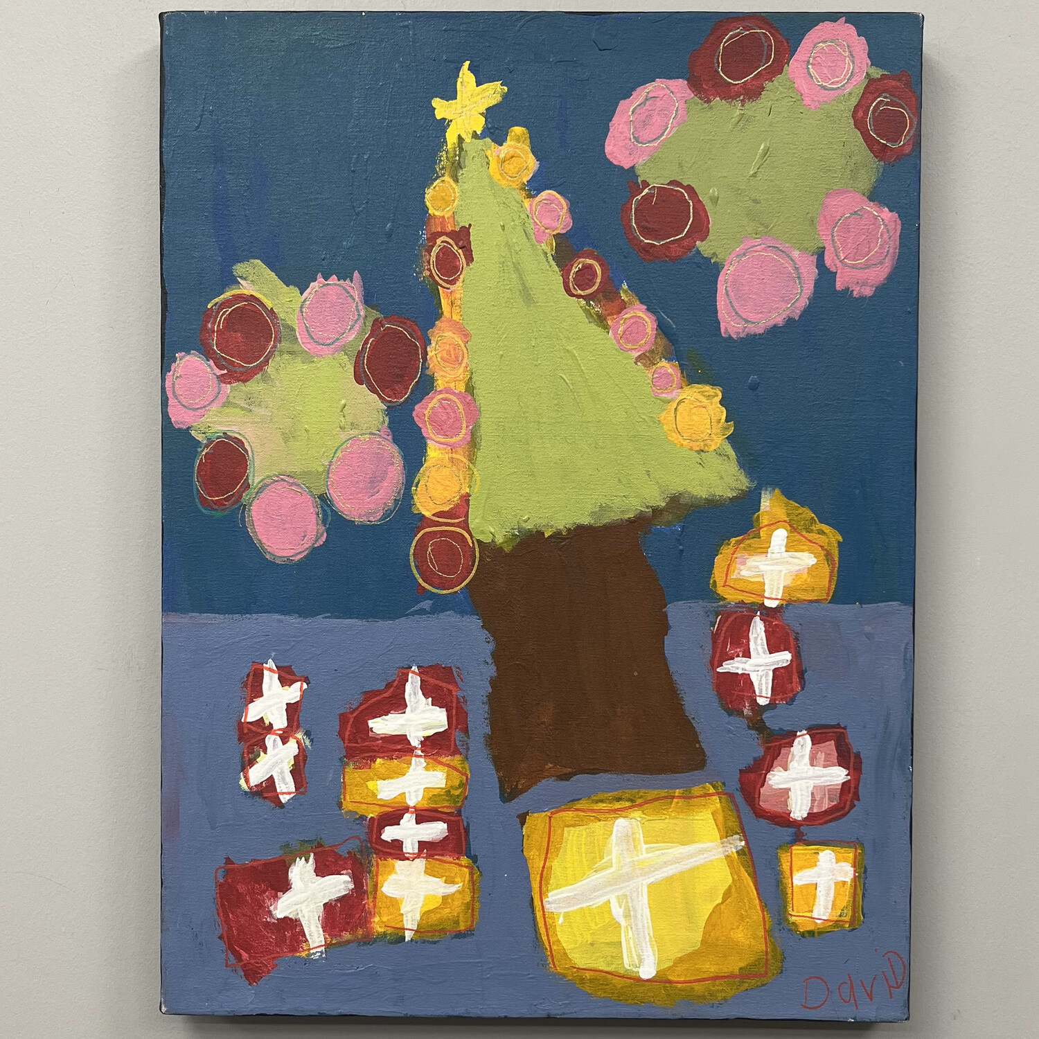 David Smyth, Presents Under the Tree, Acrylic on Canvas