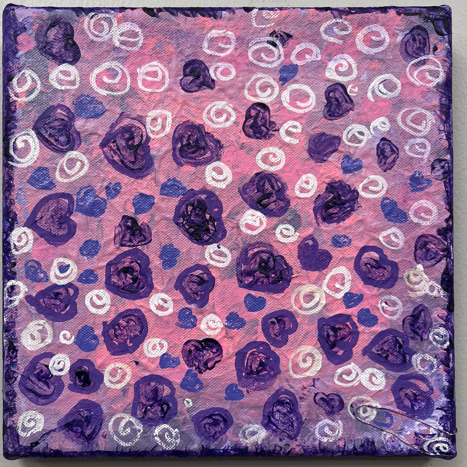 Megan Hill, Purple Hearts, Acrylic on Canvas