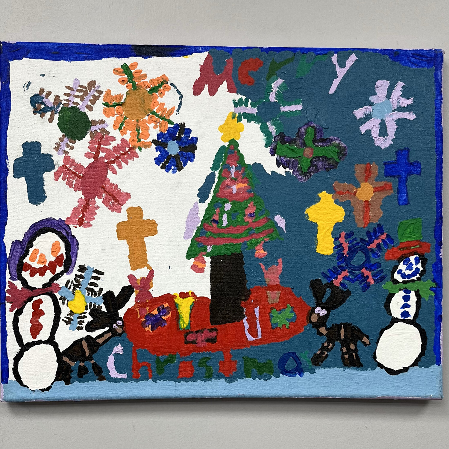 Cassie Sullivan, All Around the Christmas Tree, Acrylic on canvas