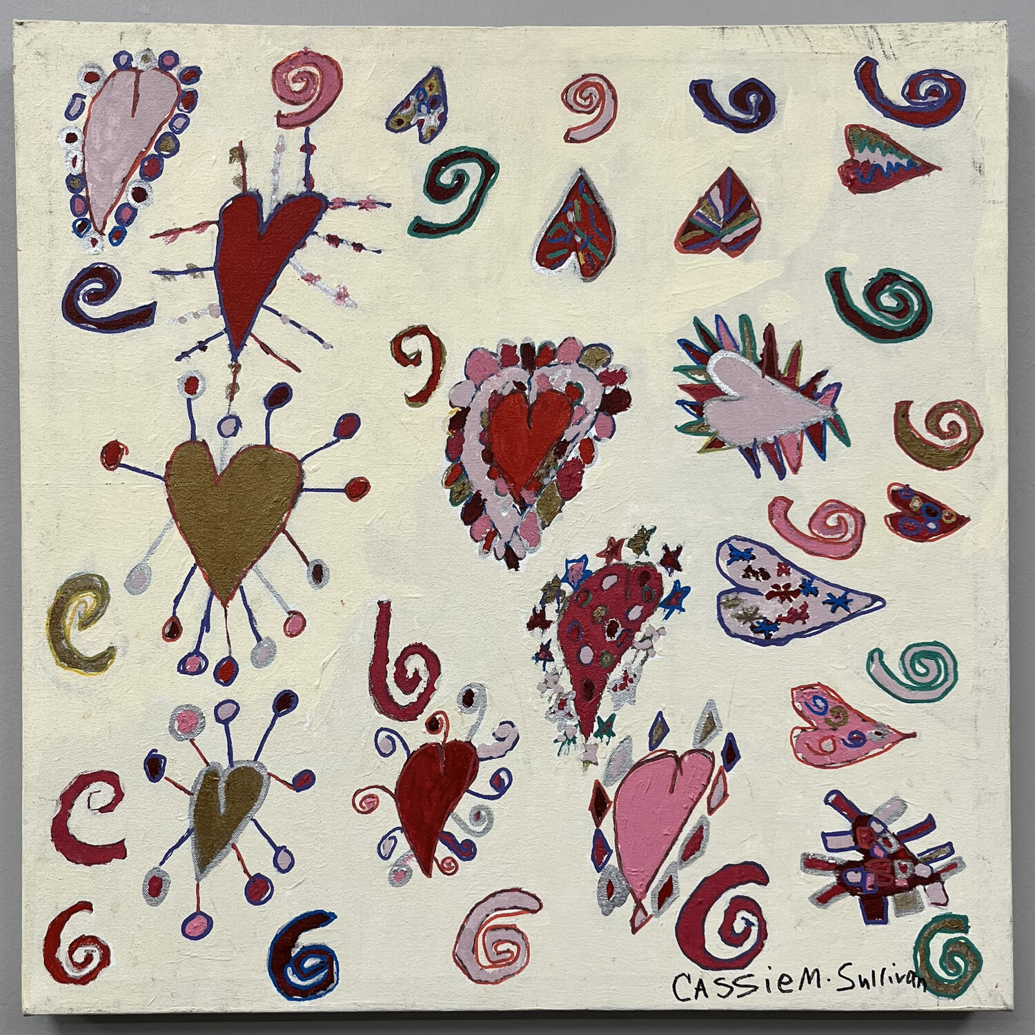 Cassie Sullivan, Uncontrollable Hearts, Acrylic on Canvas