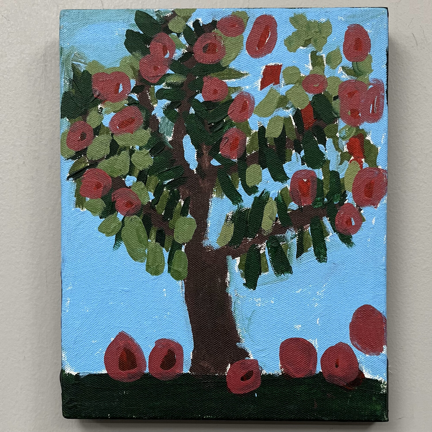 Mary Phifer, Apple Picking, Acrylic on Canvas