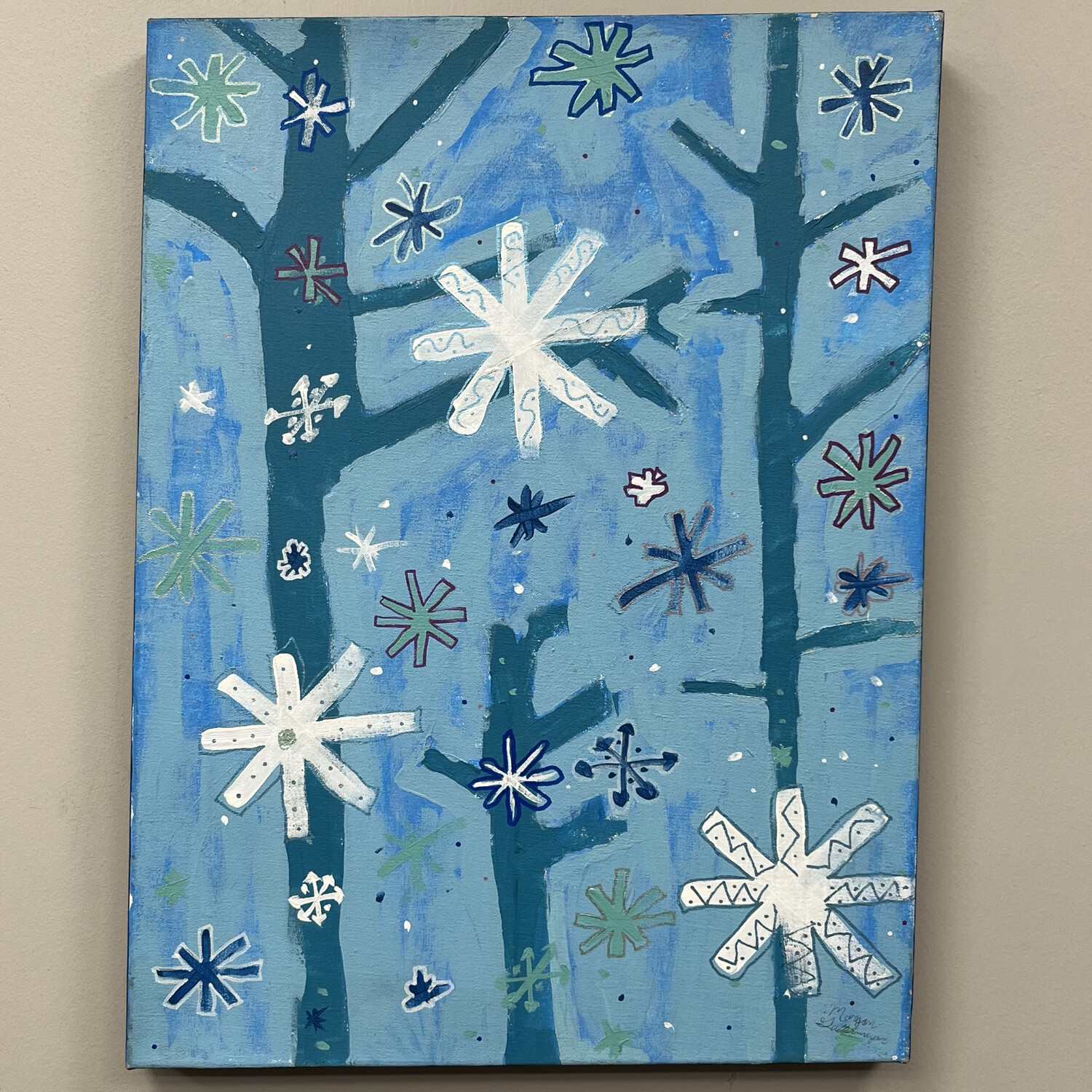 Morgan Gattermeyer, Blue Christmas, Acrylic on Canvas