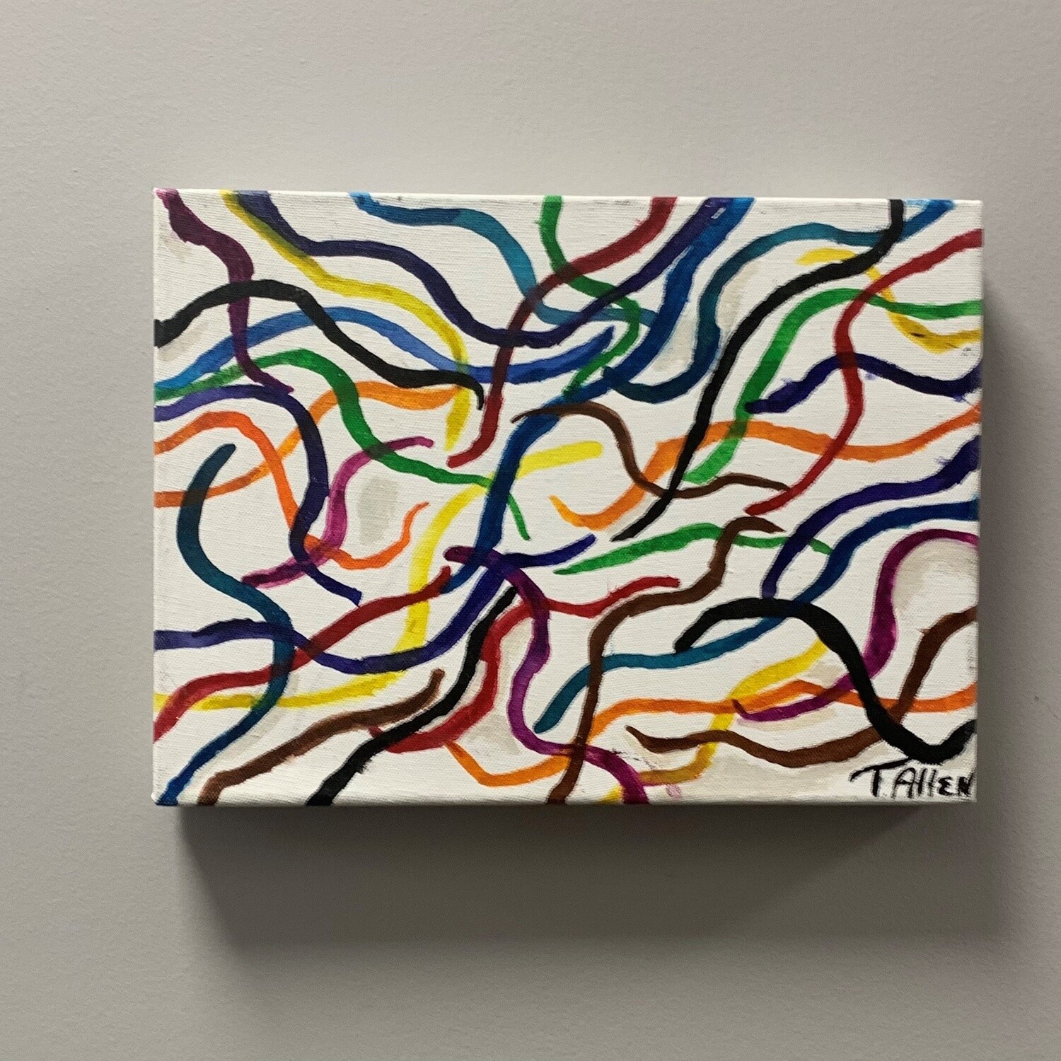 Theresa Allen, Colorful Lines, Acrylic on Canvas