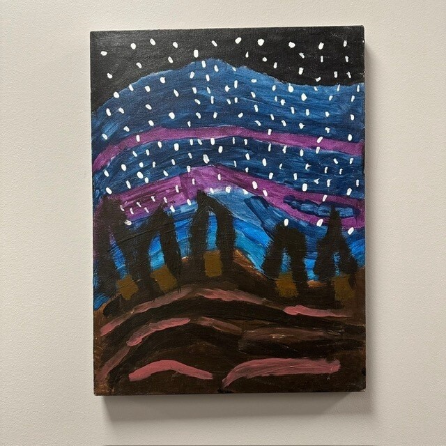 Joey Buschelman, Acrylic on Canvas, 20x15 &quot;Midnight Snow&quot;
