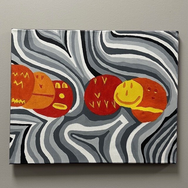 Allison Davis, &#39;Pumpkins in the shade&#39;, Acrylic on canvas