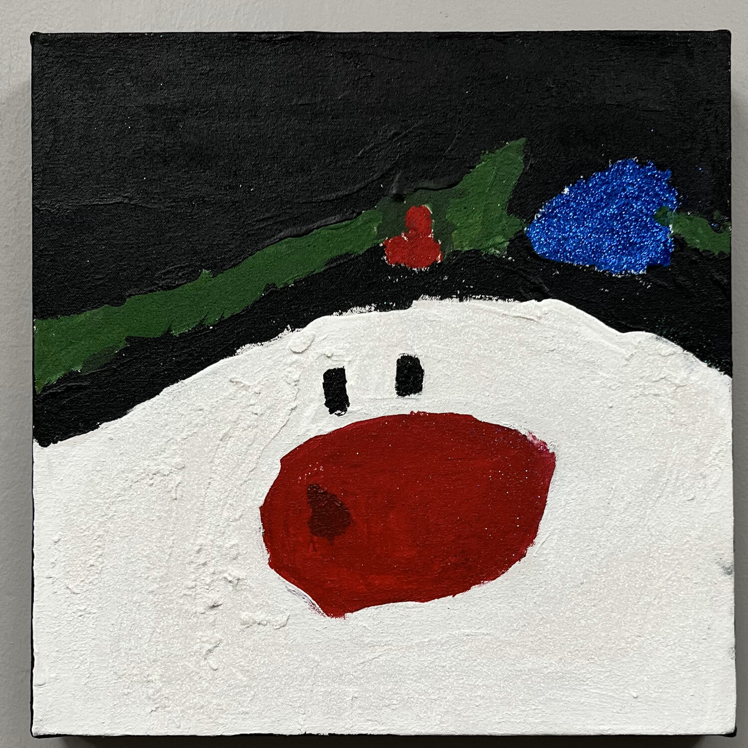 Erin Betz, Glittery Snowman, Acrylic on Canvas