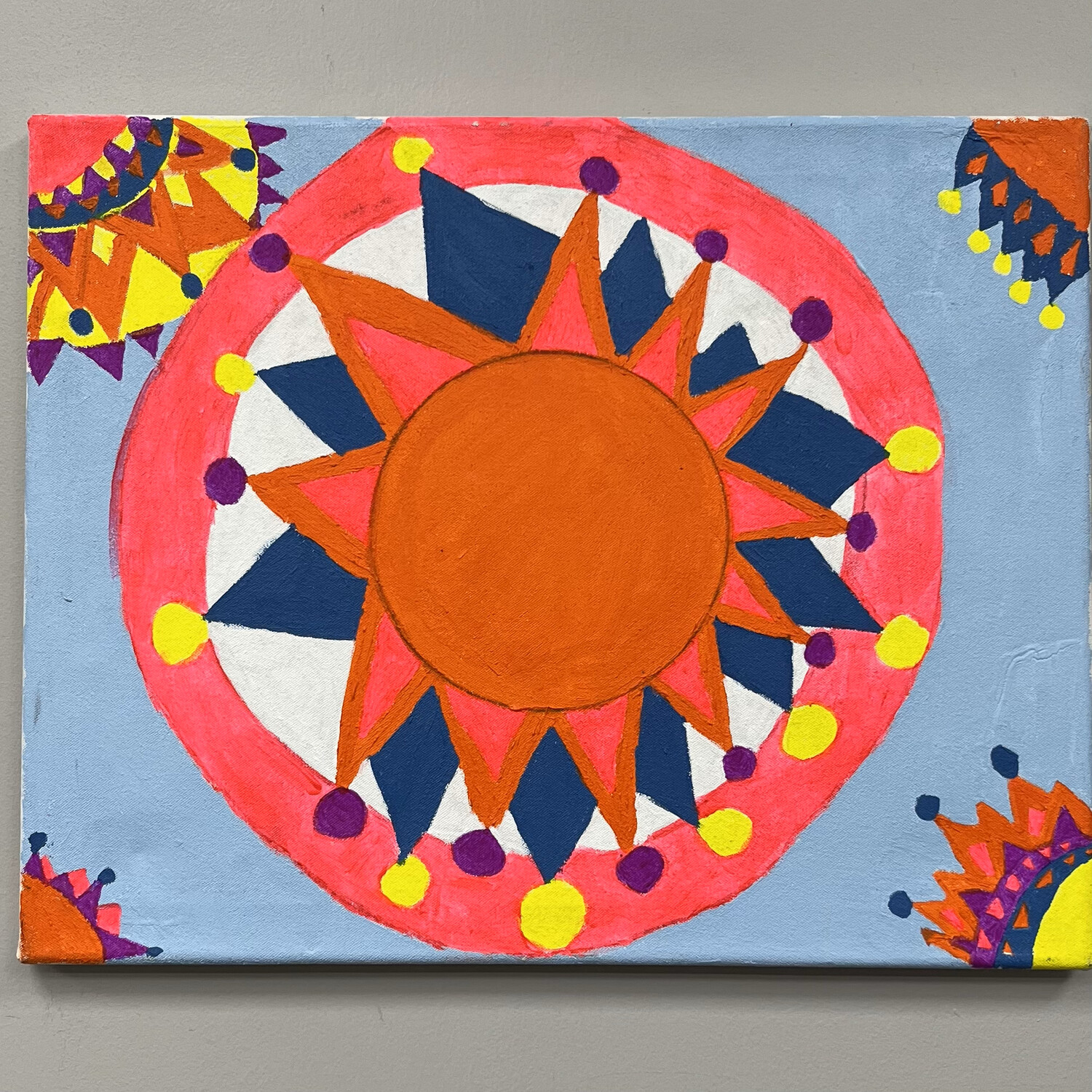 Allison Davis, &#39;Colorful Sunburst&#39;, Acrylic on canvas