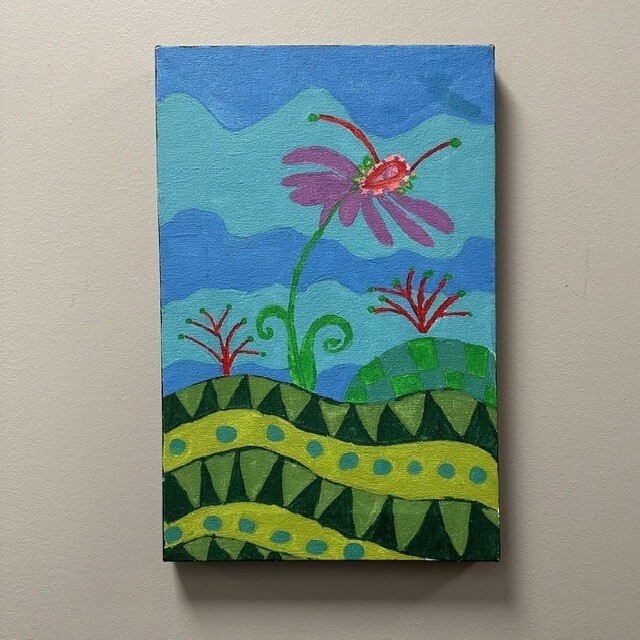 Allison Davis, Tall Blooms, Acrylic on Canvas