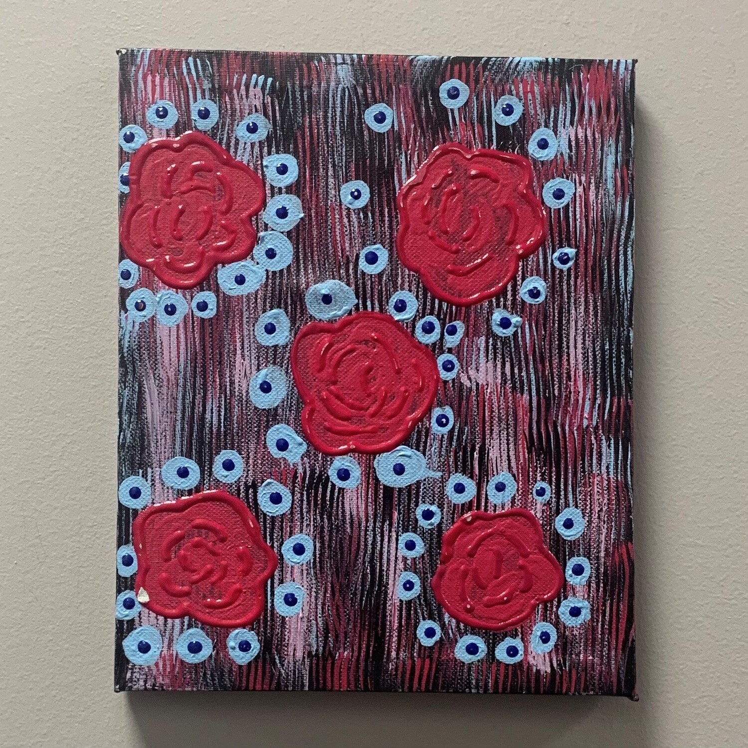 Studio, Pink Roses, Acrylic on Canvas