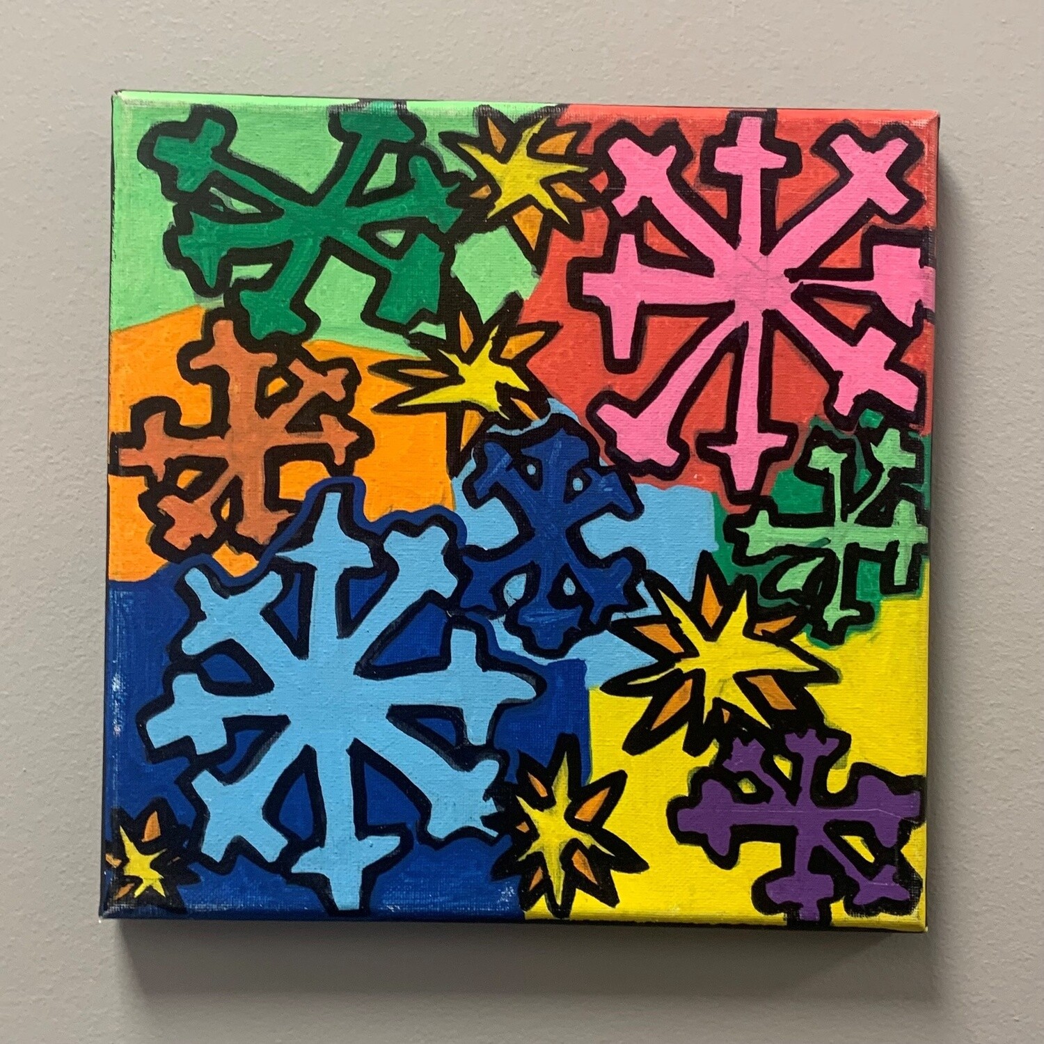 Studio, Snowflake Kaleidoscope, Acrylic on Canvas