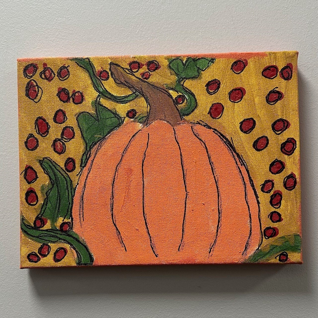 David Smyth, Acrylic on Canvas, &#39;Pumpkin Harvest&#39;